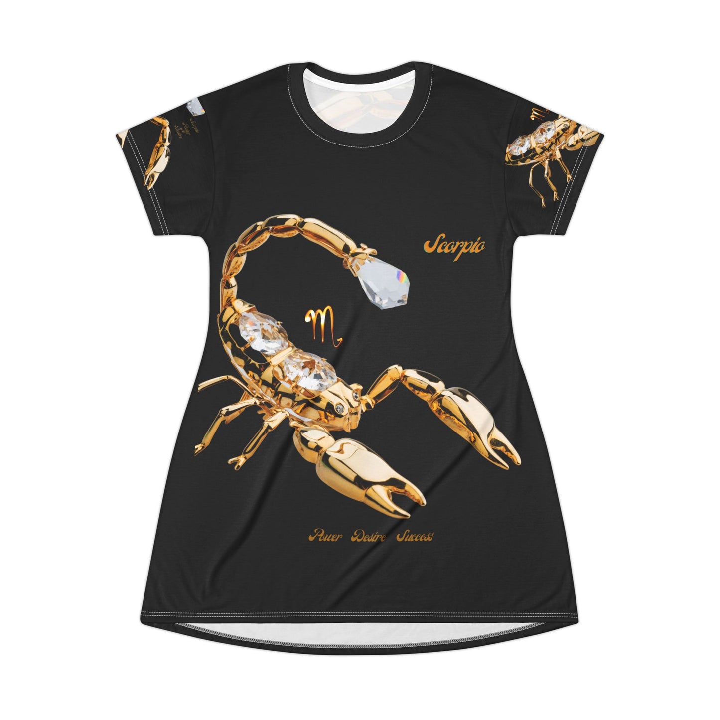 All Over Print T-Shirt Dress_Scorpio Power/Black