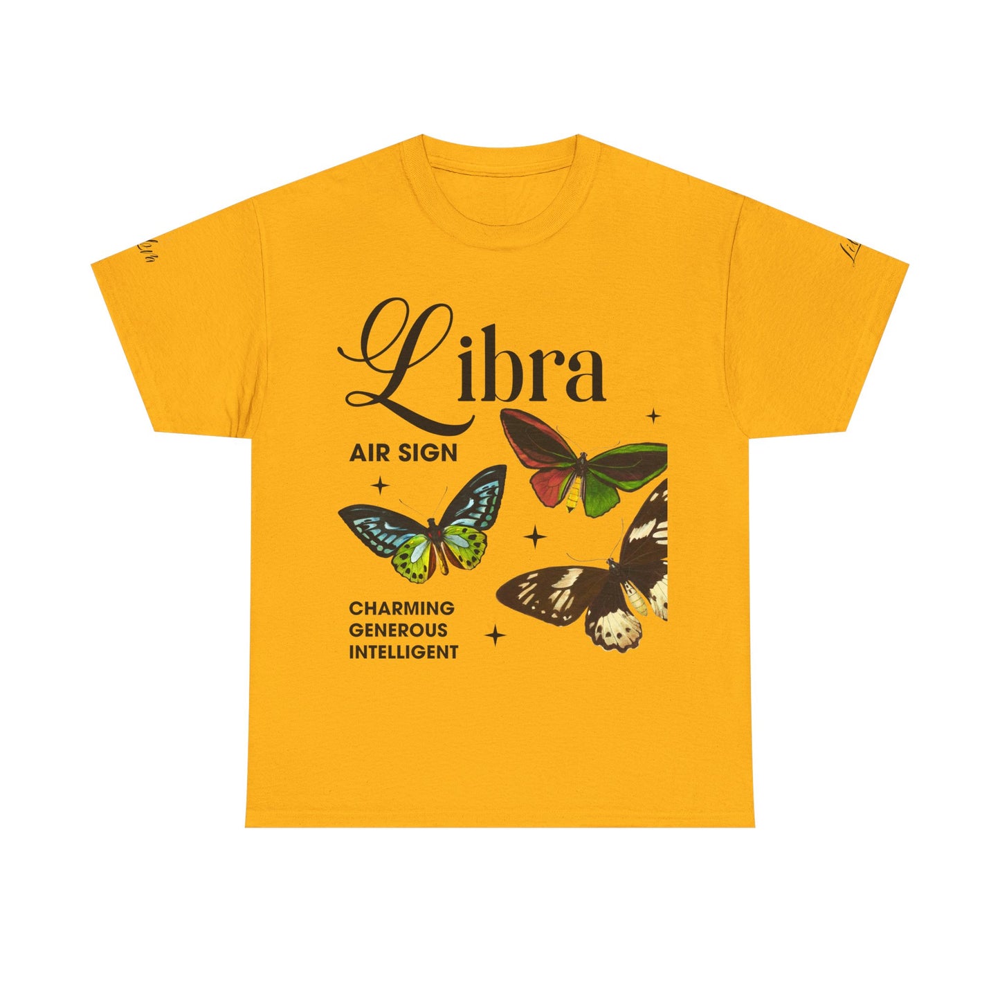 Libra Unisex Tee - Sustainable Dual Print Heavy Cotton Shirt for Adults