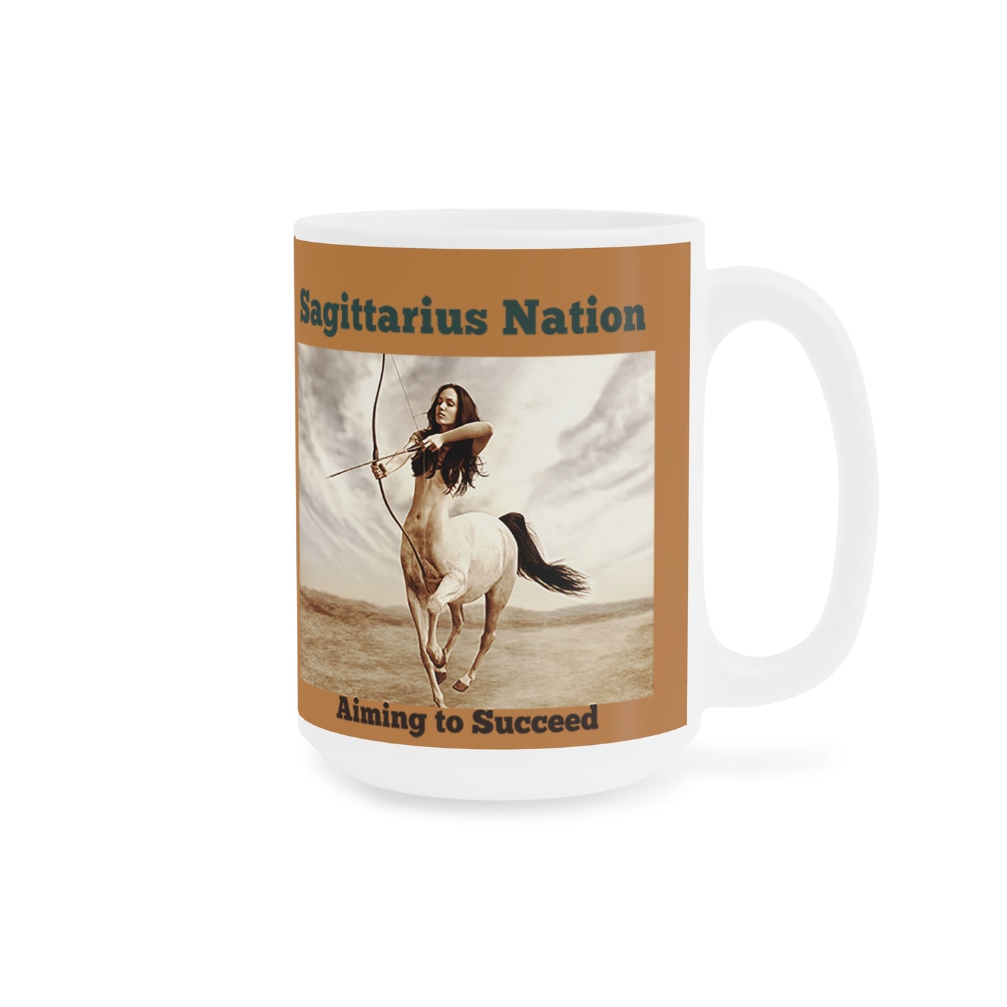 Sagittarius ( scratch resistant) Ceramic Mugs/ Brown (11oz / 15oz /20oz)