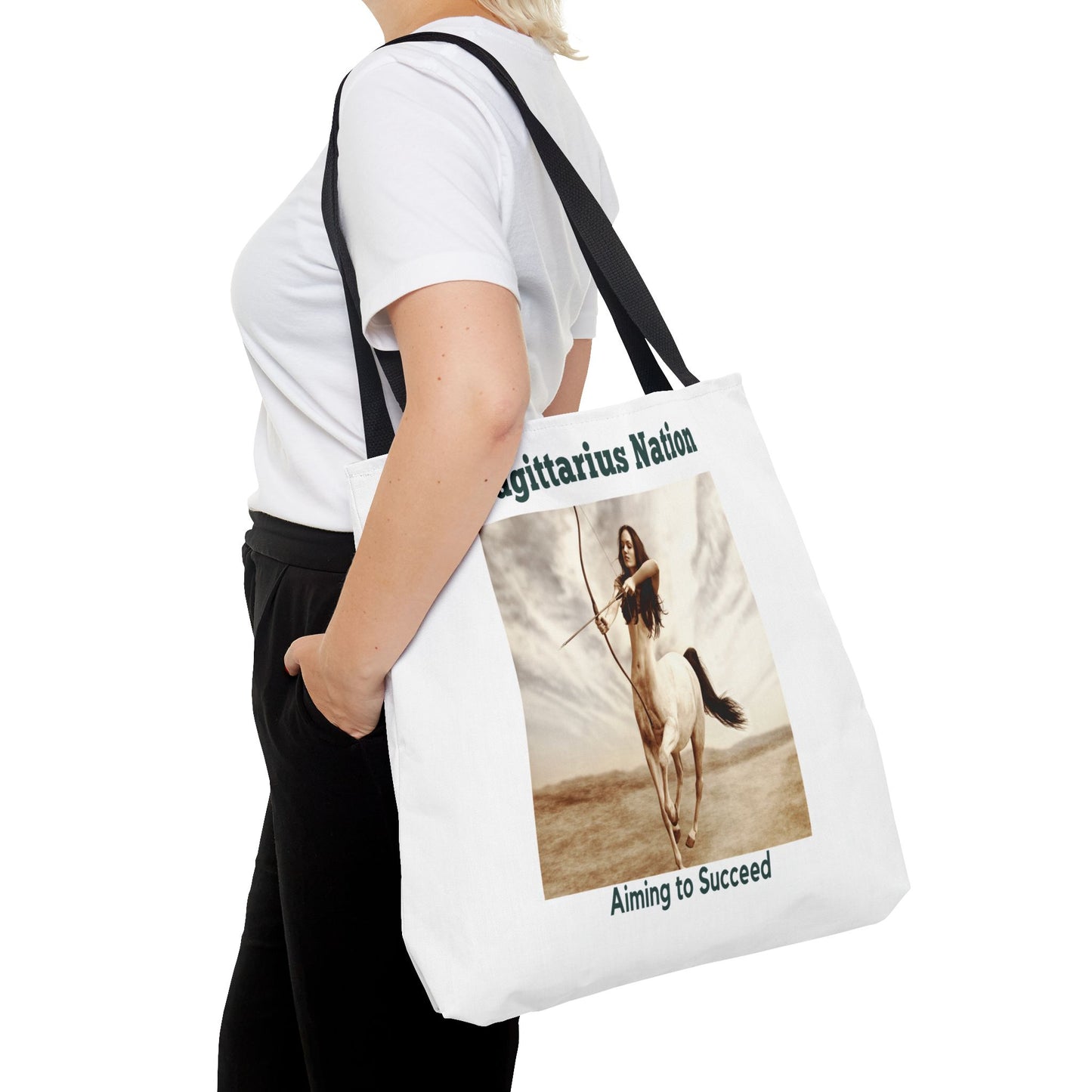 Sagittarius Custom Tote Bag with Multiple Handle Colors