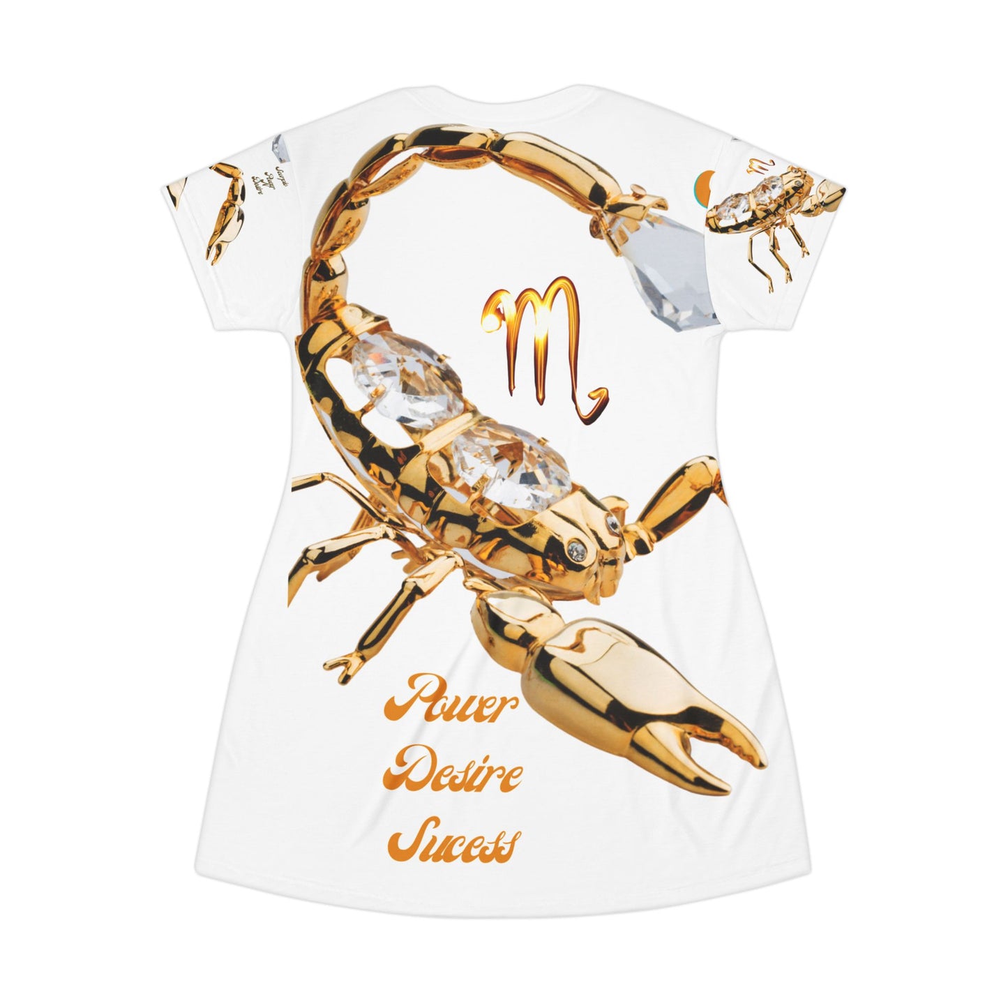 All Over Print T-Shirt Dress___Scorpio Power/White