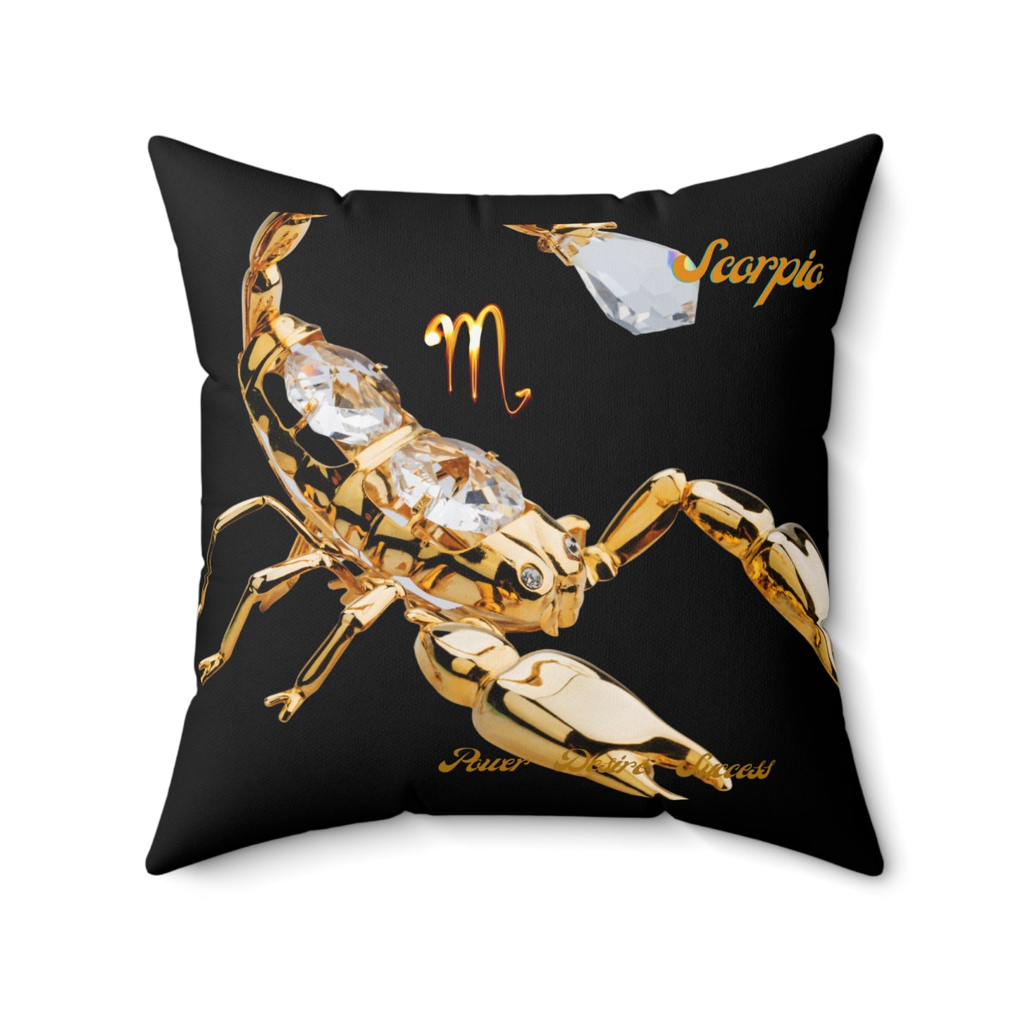 Spun Polyester Square Pillow____Scorpio/Black