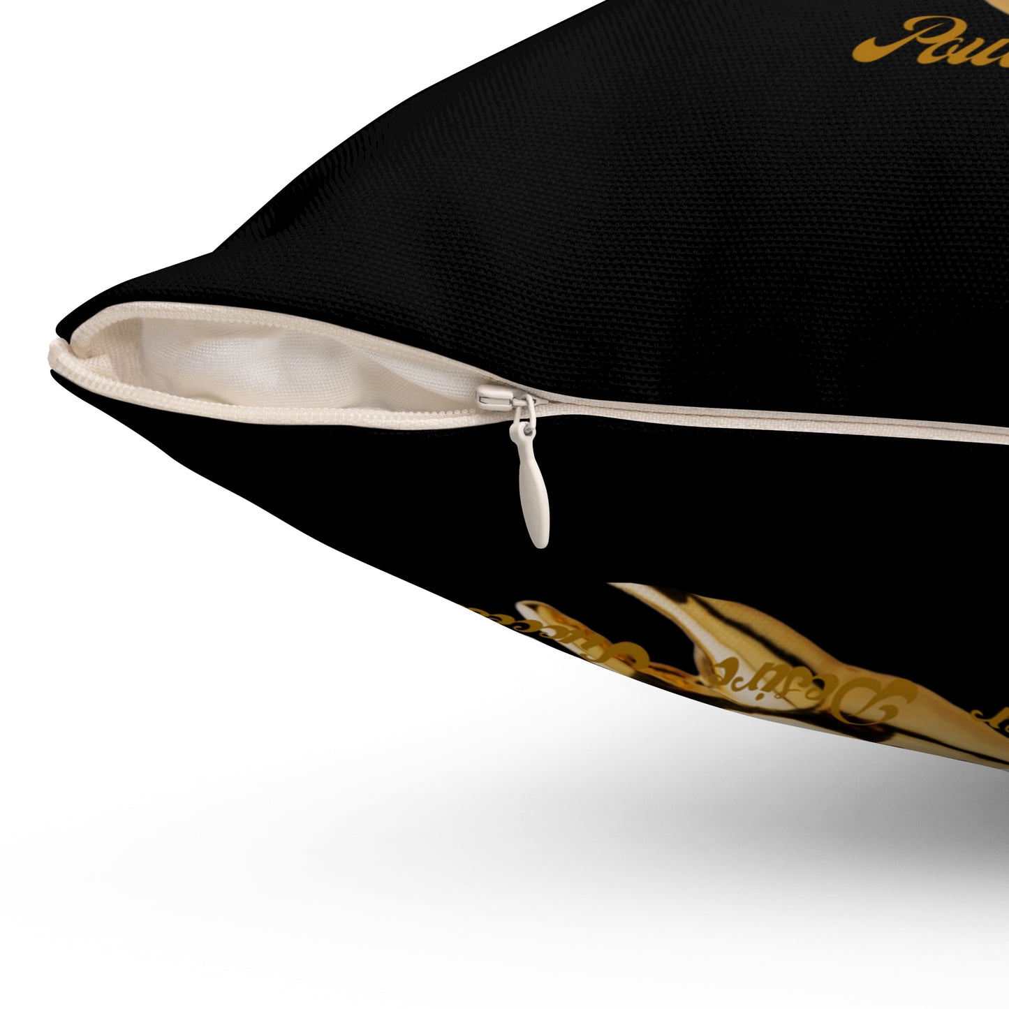 Spun Polyester Square Pillow____Scorpio/Black