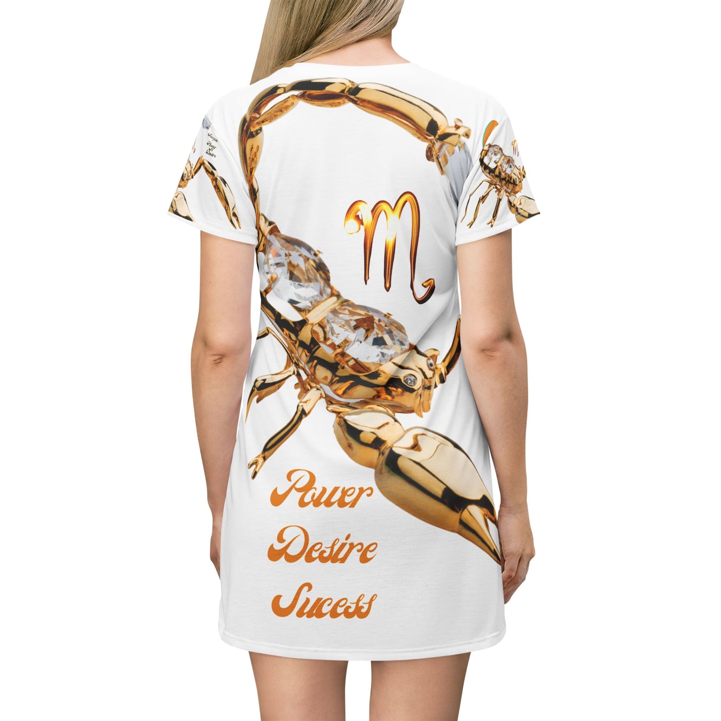 All Over Print T-Shirt Dress___Scorpio Power/White