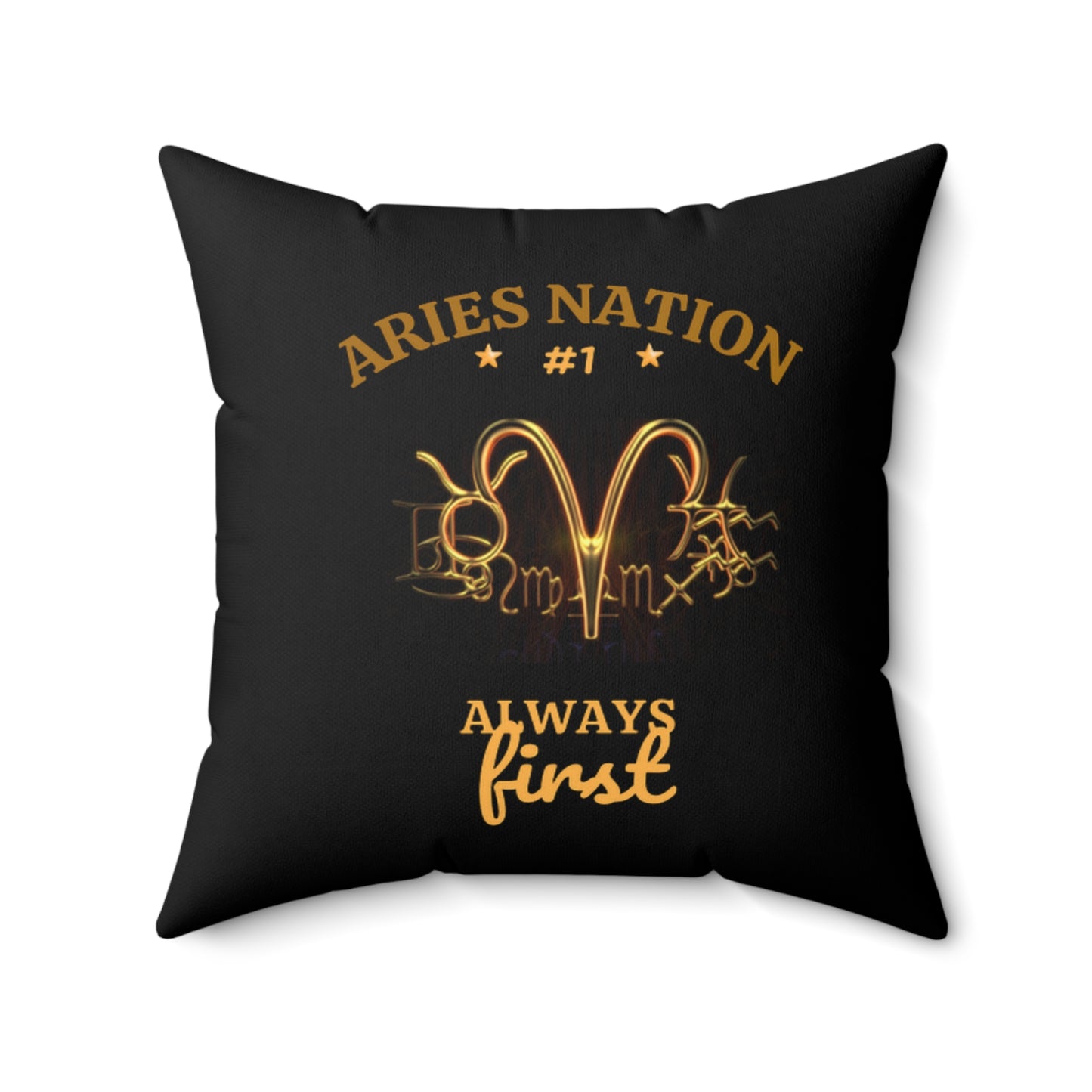 Black Accent/ Spun Polyester Square Pillow__Aries Nation