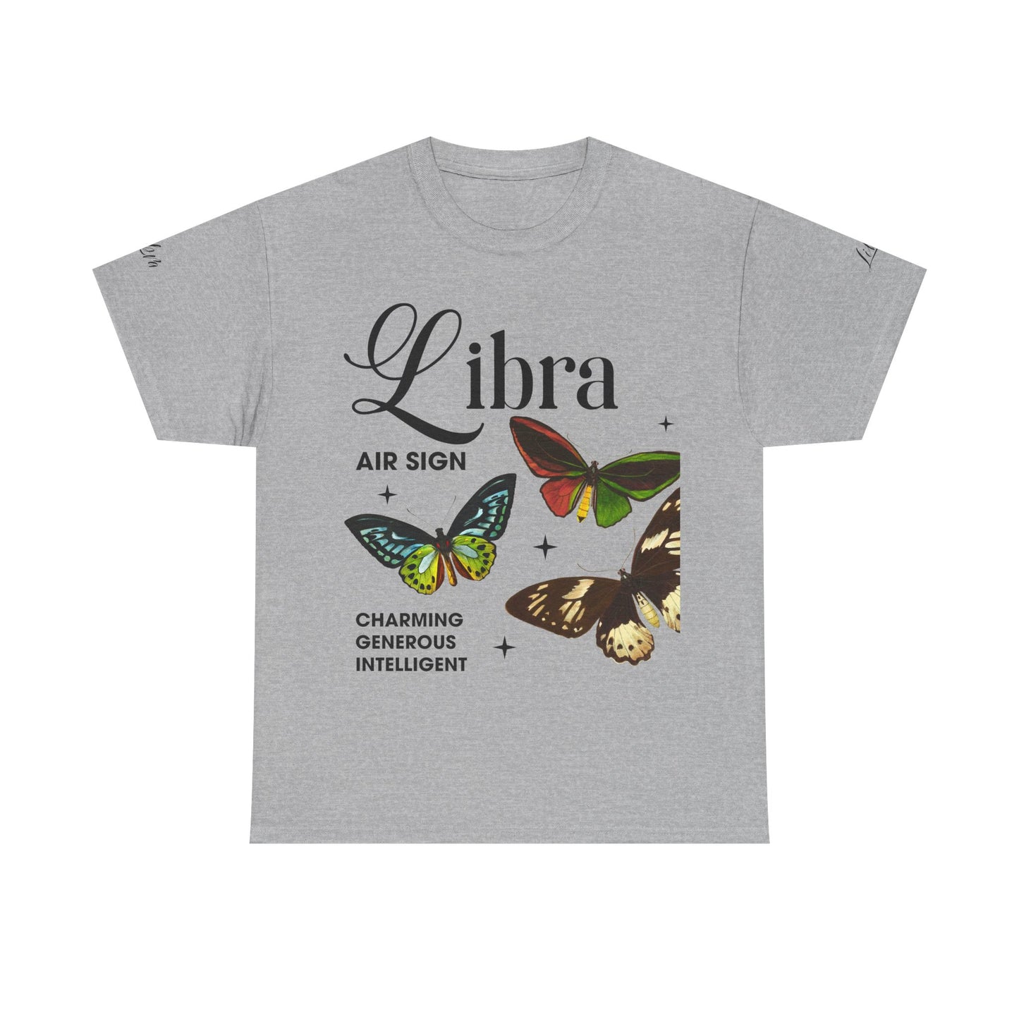 Libra Unisex Tee - Sustainable Dual Print Heavy Cotton Shirt for Adults