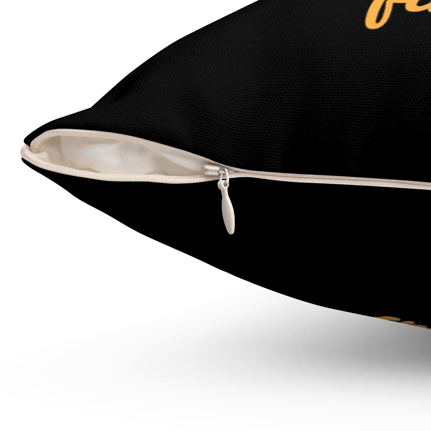 Black Accent/ Spun Polyester Square Pillow__Aries Nation