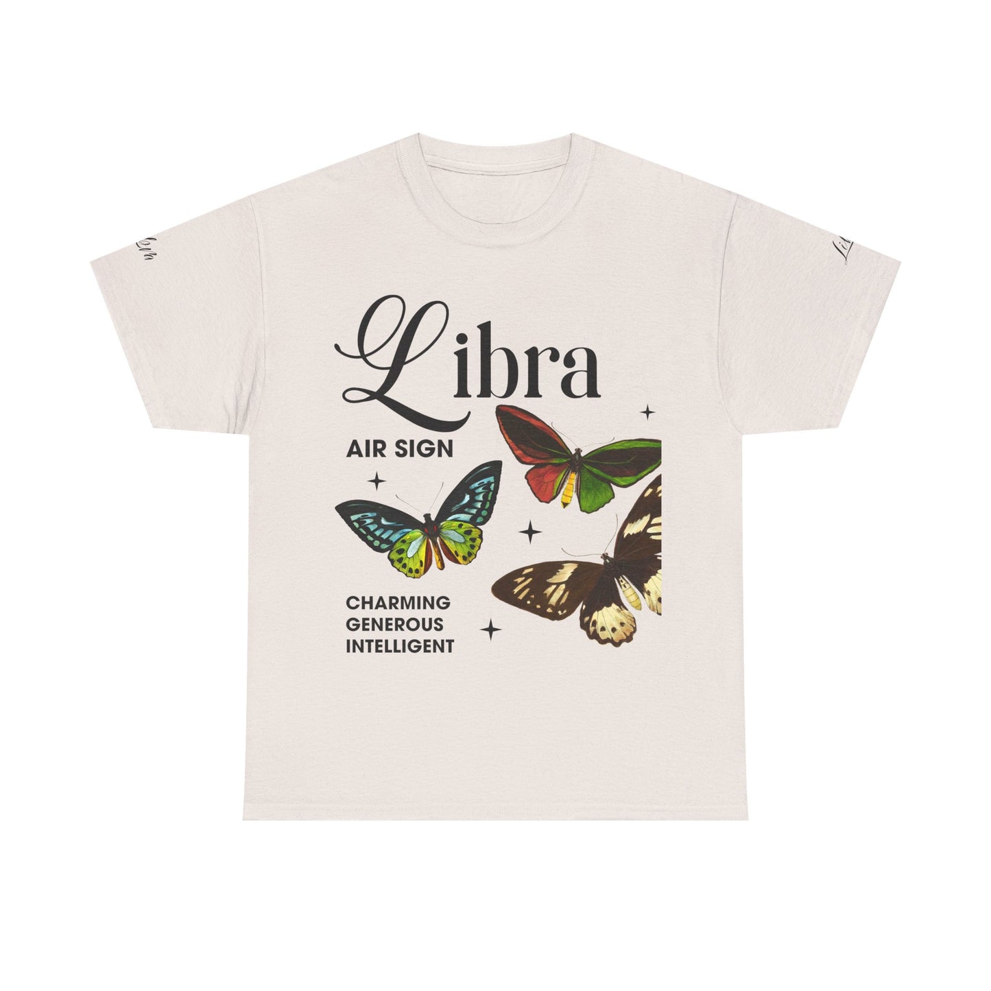 Libra Unisex Tee - Sustainable Dual Print Heavy Cotton Shirt for Adults