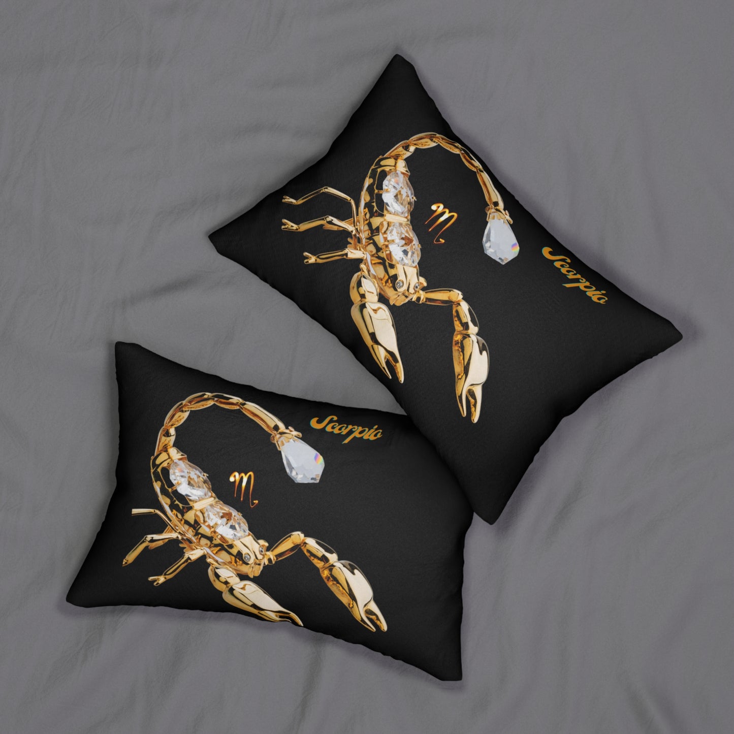 Spun Polyester Lumbar Pillow/Scorpio/Black