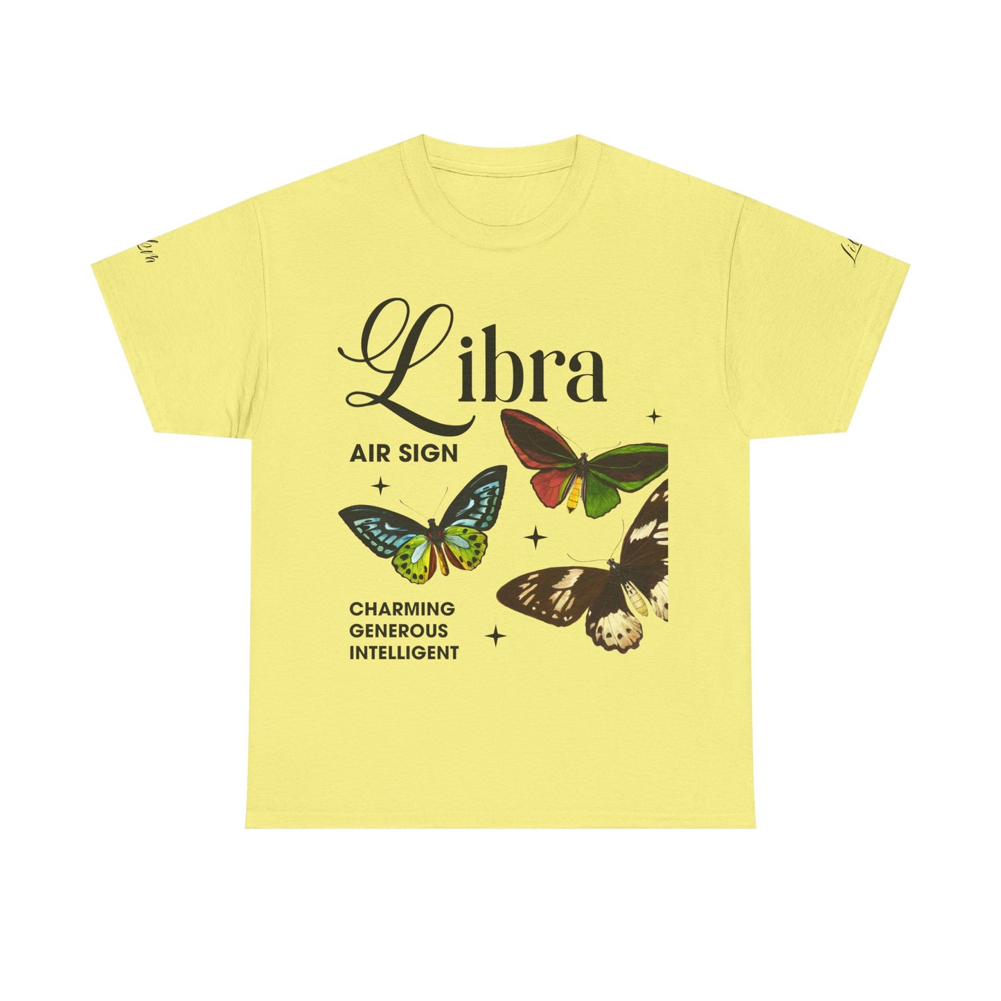 Libra Unisex Tee - Sustainable Dual Print Heavy Cotton Shirt for Adults