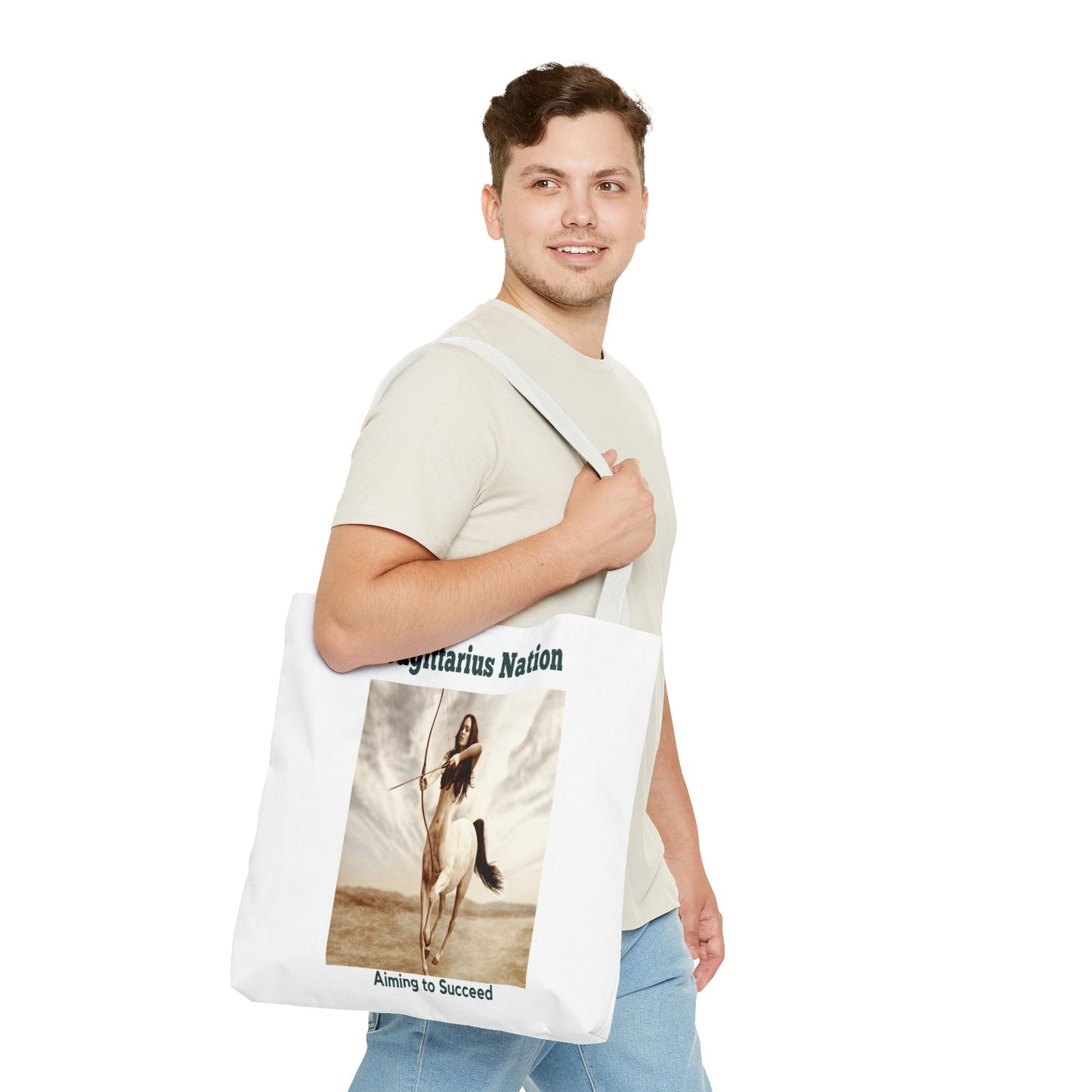 Sagittarius Custom Tote Bag with Multiple Handle Colors