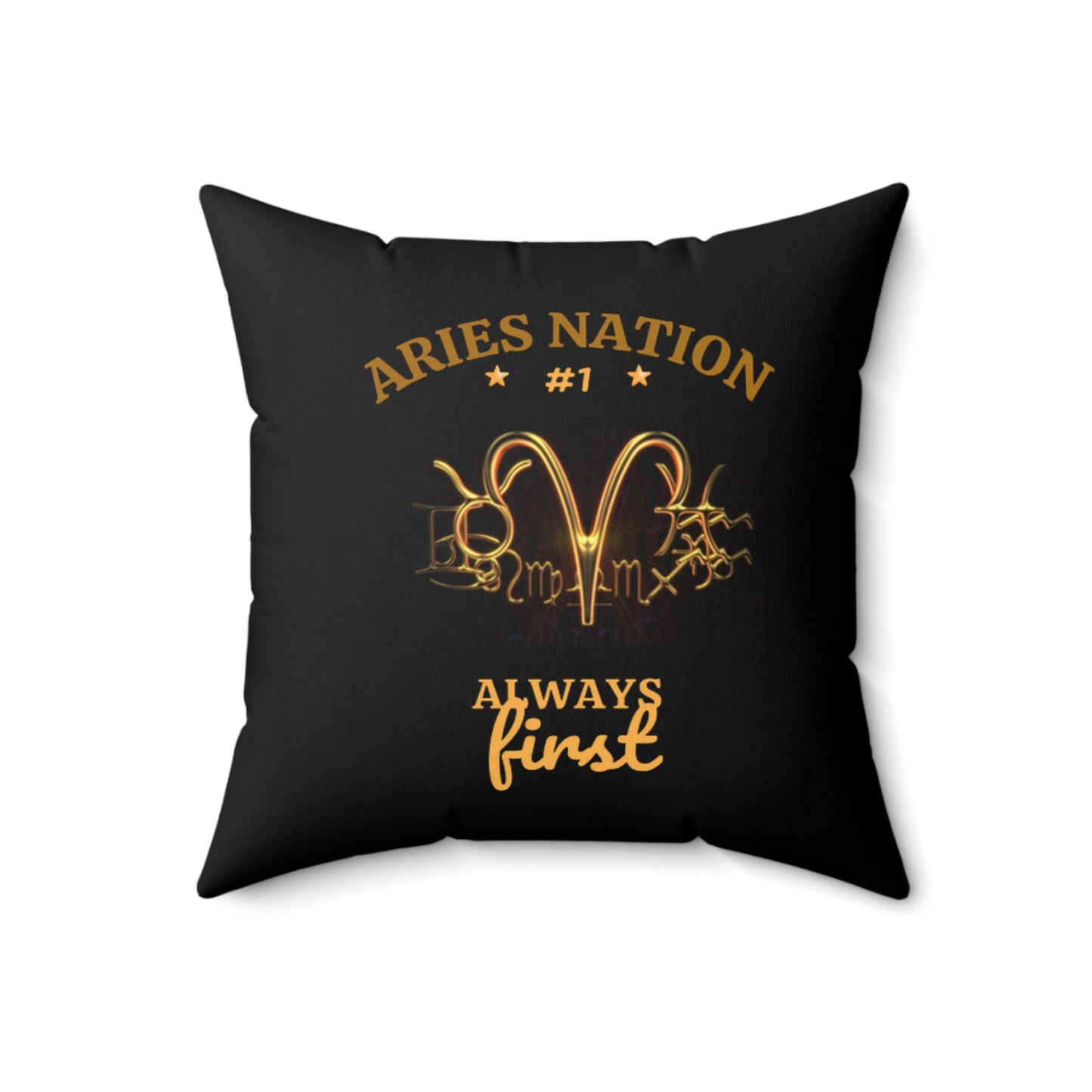 Black Accent/ Spun Polyester Square Pillow__Aries Nation