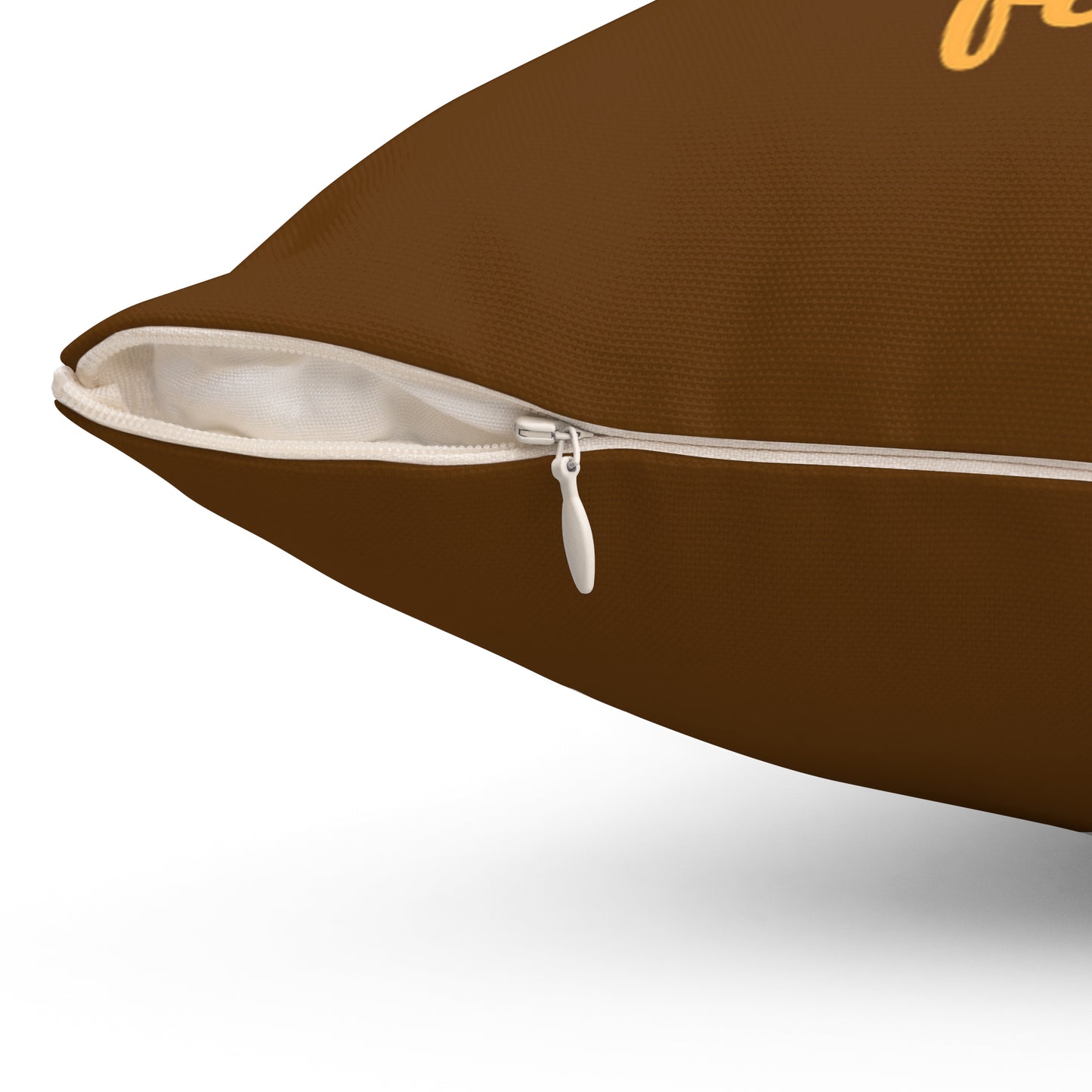 Brown Accent/ Spun Polyester Square Pillow__Aries Nation