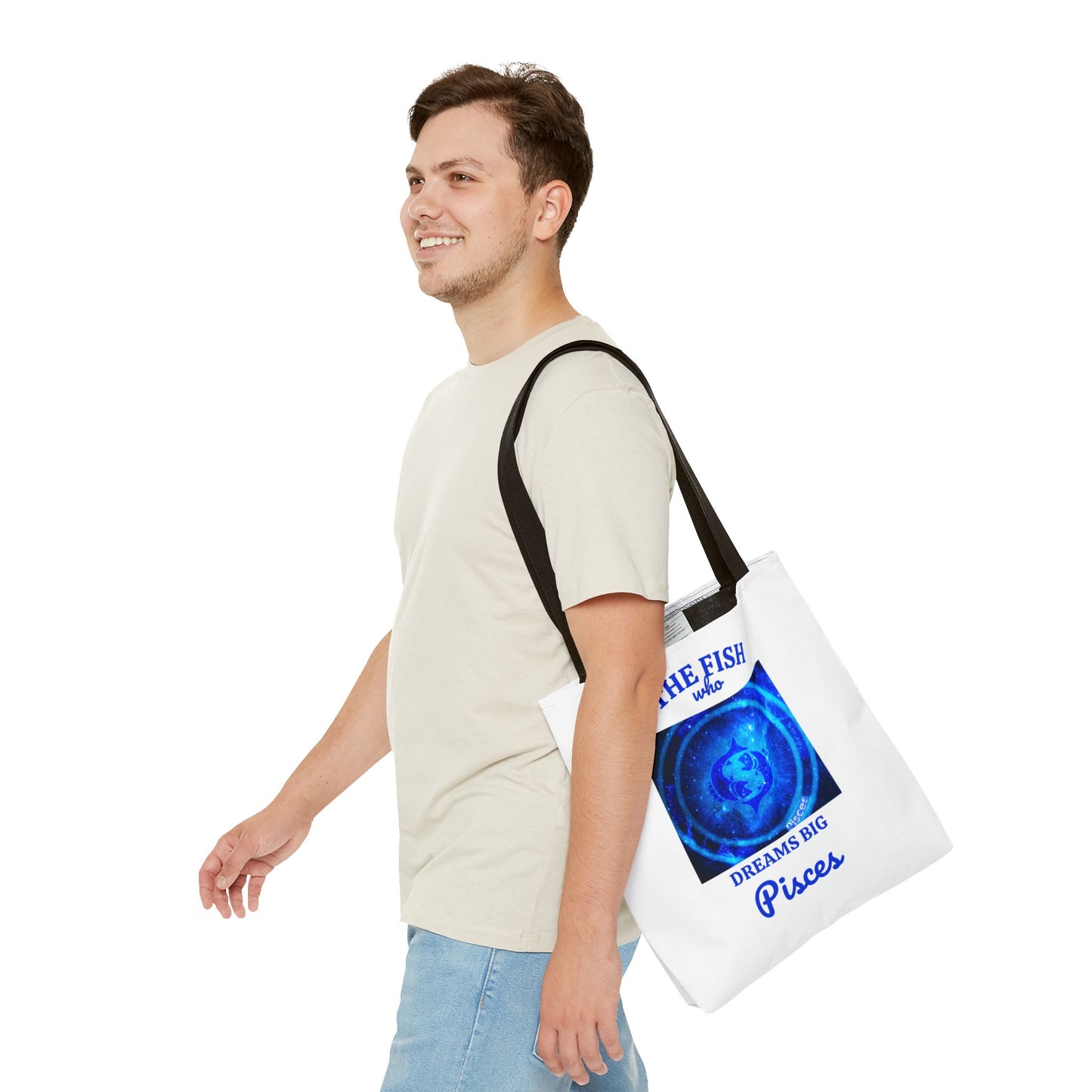Pisces Custom Tote Bag with Multiple Handle Colors