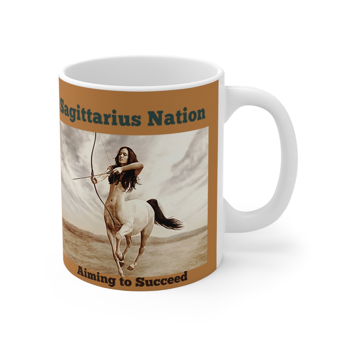 Sagittarius ( scratch resistant) Ceramic Mugs/ Brown (11oz / 15oz /20oz)
