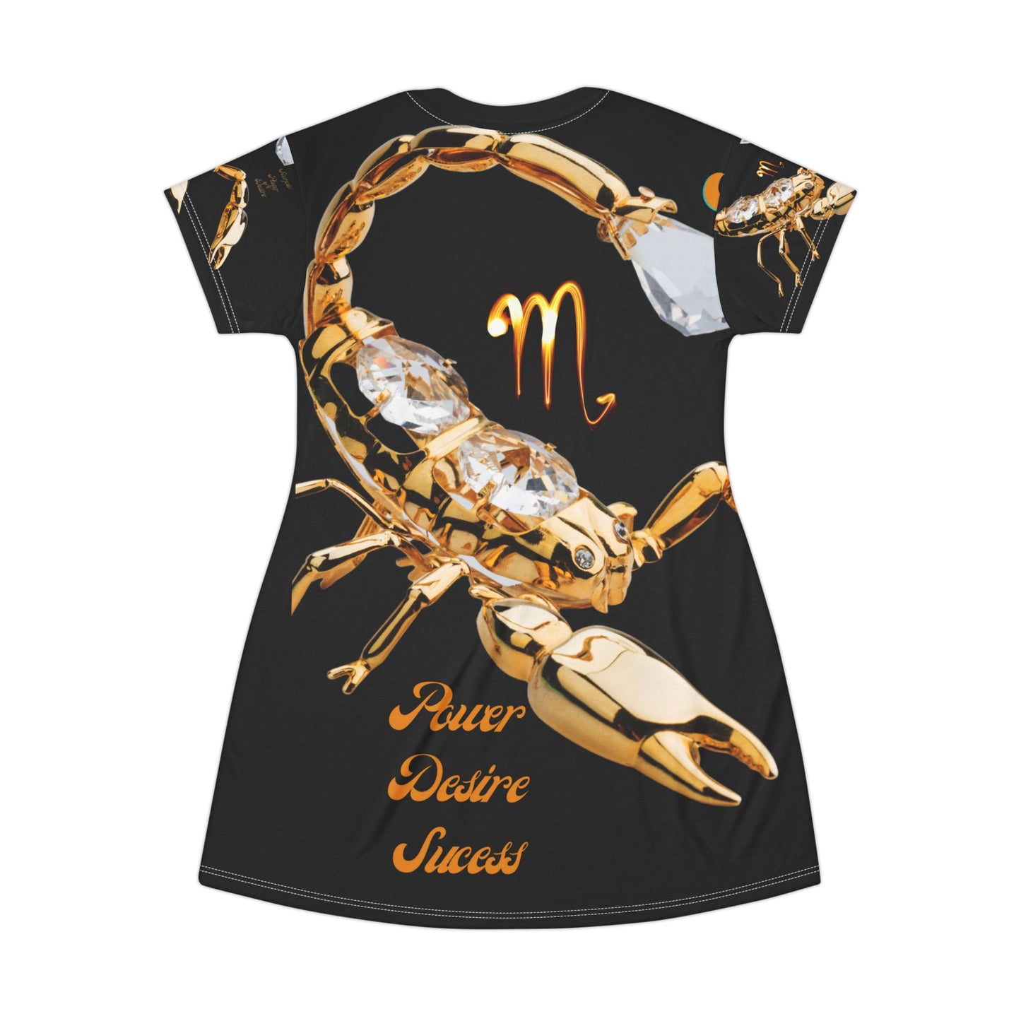 All Over Print T-Shirt Dress_Scorpio Power/Black