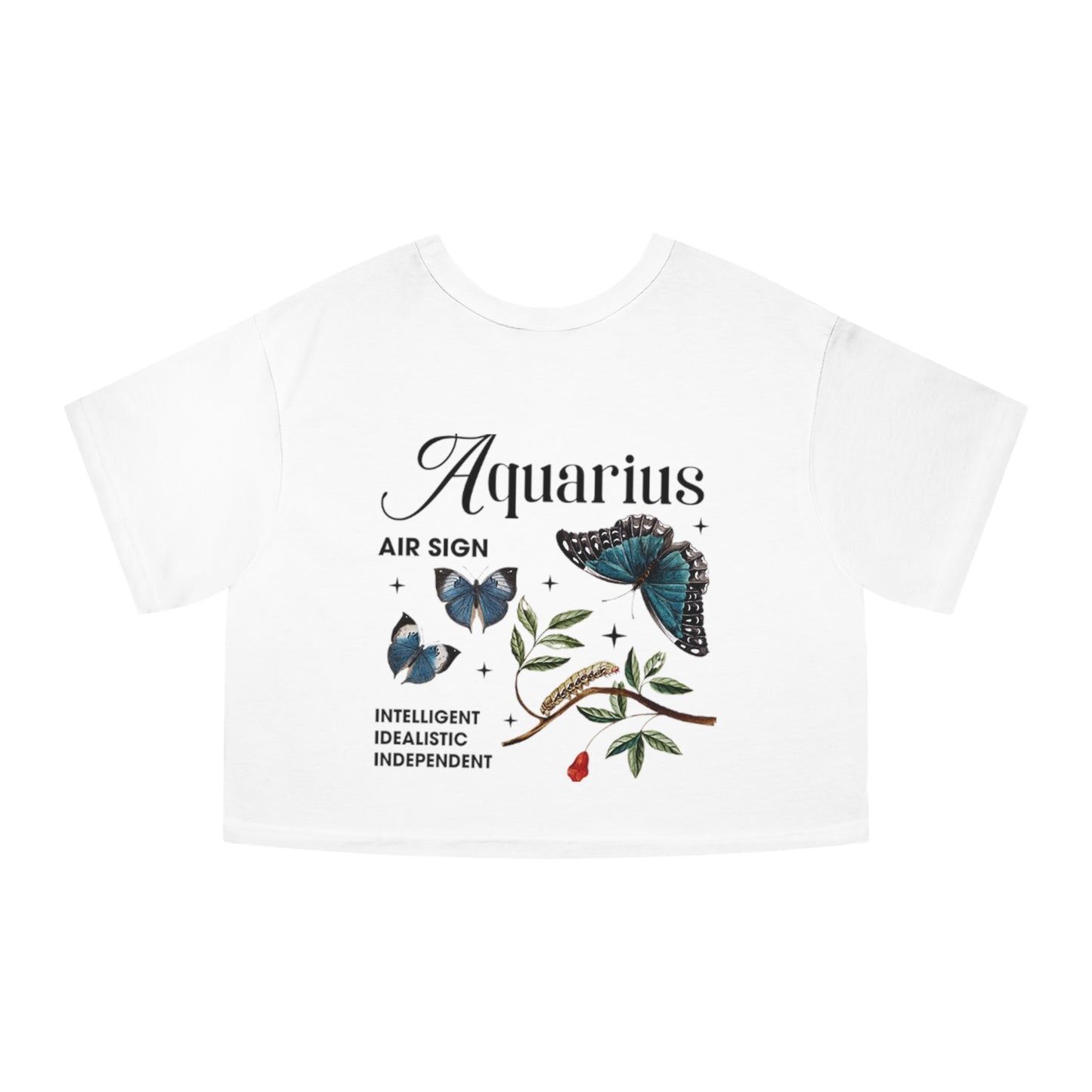 Cropped T-Shirt - Aquarius Astrology Design for Champion Women's Heritage