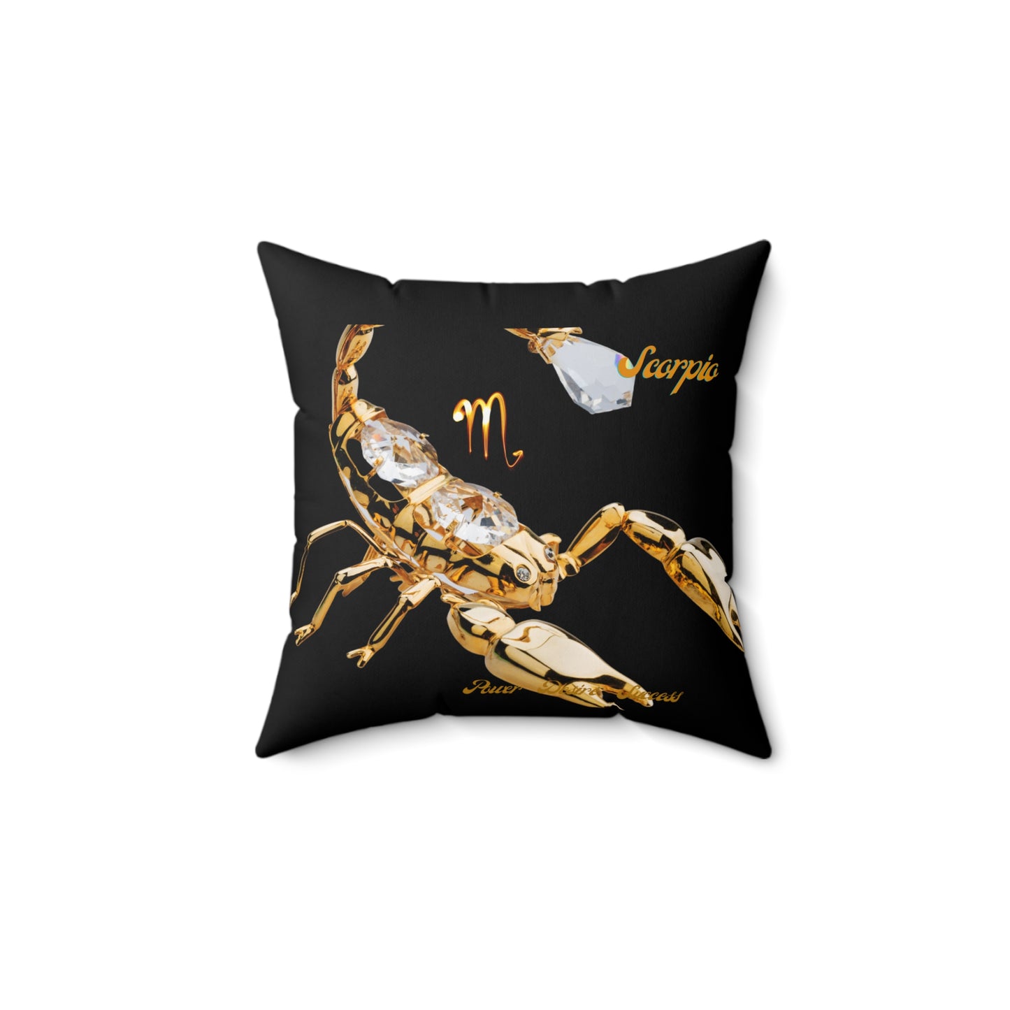 Spun Polyester Square Pillow____Scorpio/Black