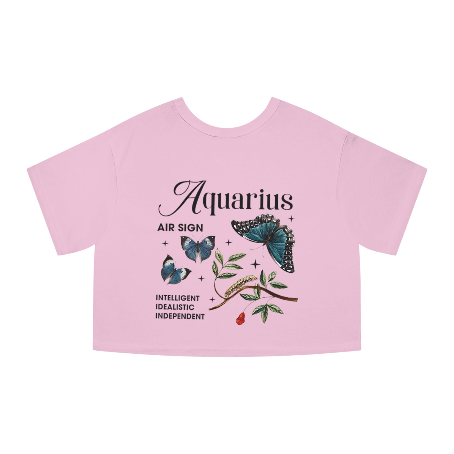 Cropped T-Shirt - Aquarius Astrology Design for Champion Women's Heritage