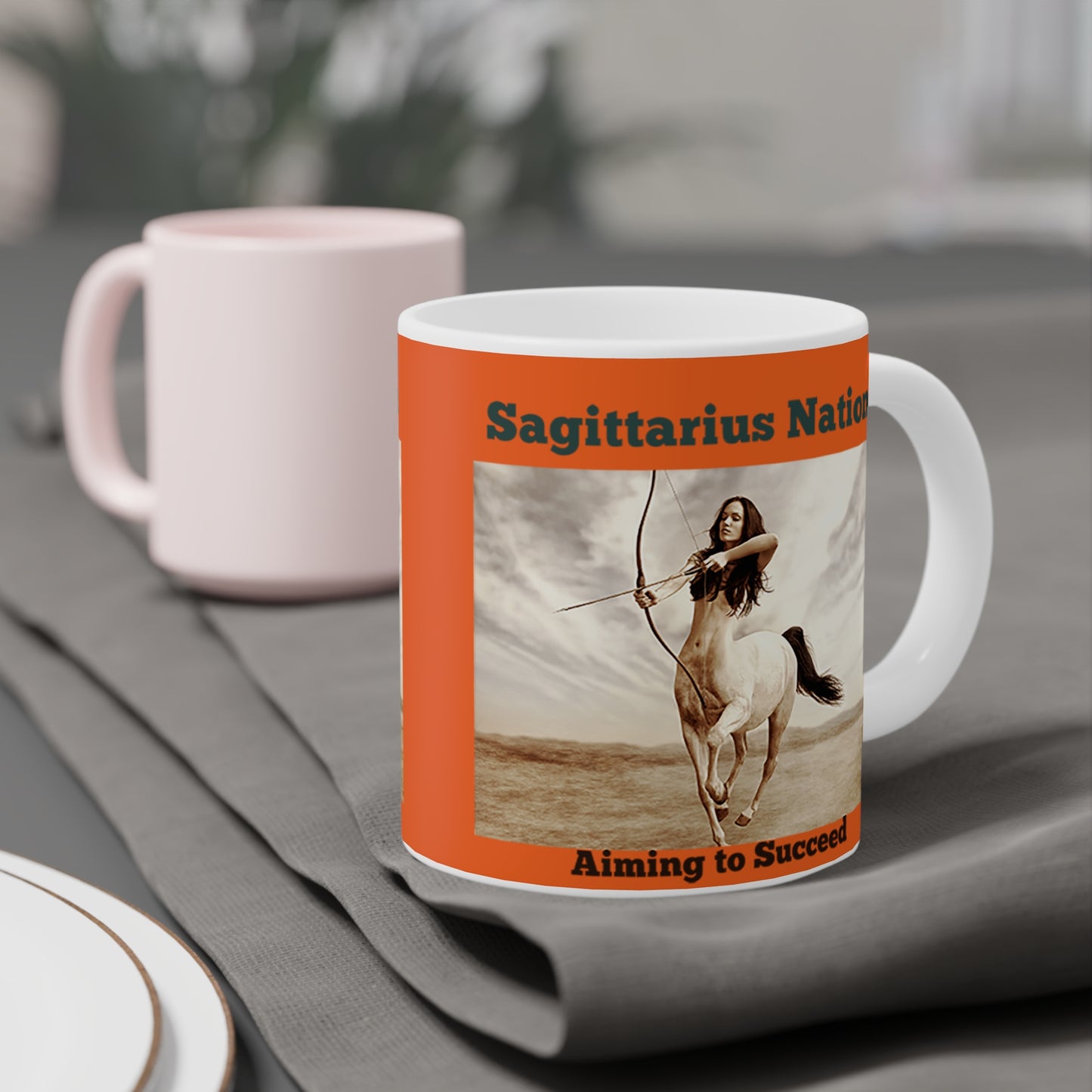 Sagittarius (scratch resistant) Ceramic Mugs/ Orange (11oz / 15oz /20oz)