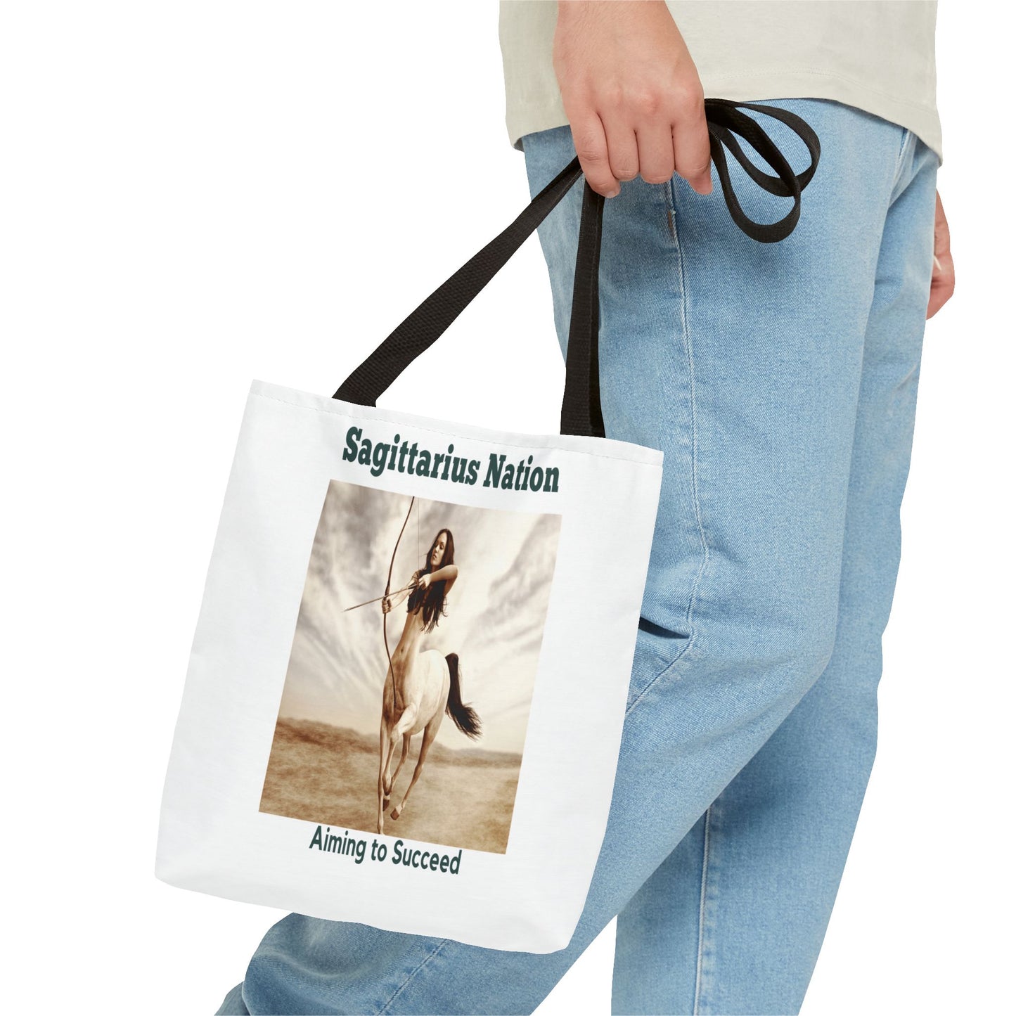 Sagittarius Custom Tote Bag with Multiple Handle Colors