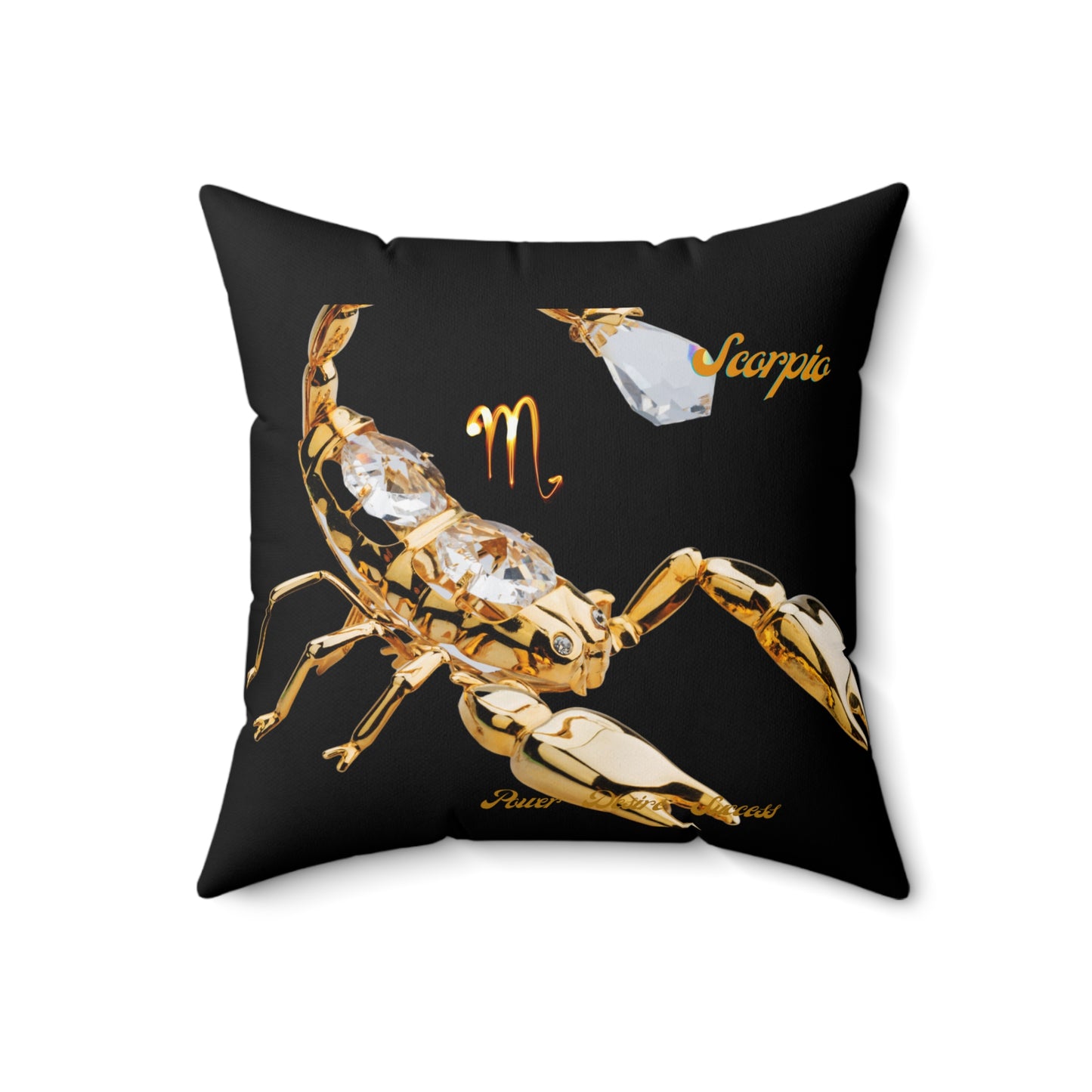 Spun Polyester Square Pillow____Scorpio/Black