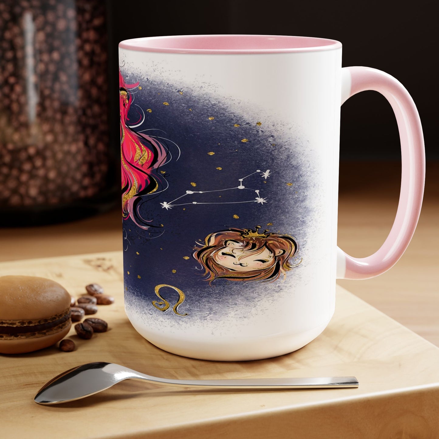 Two-Tone Coffee Mugs, 15oz_LeoNation/Pink