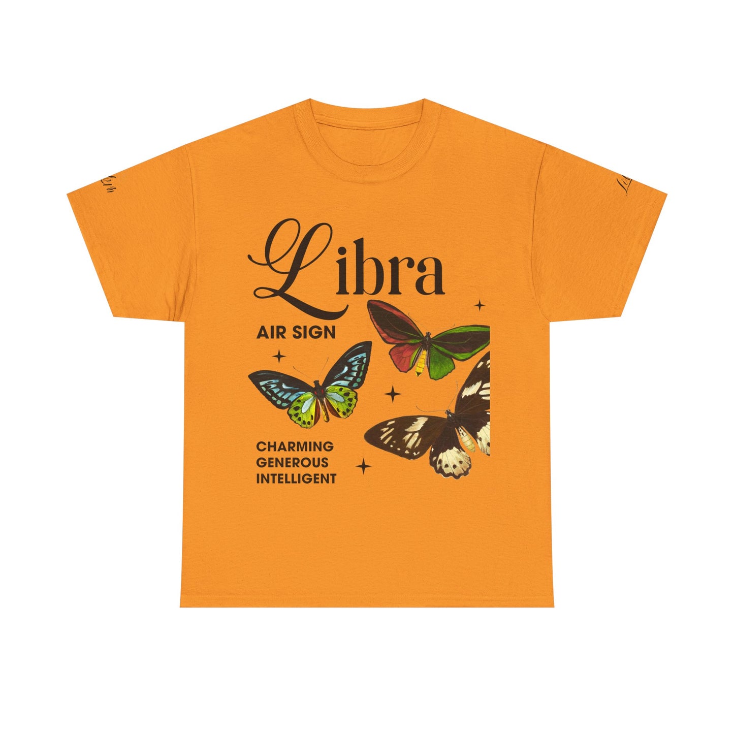 Libra Unisex Tee - Sustainable Dual Print Heavy Cotton Shirt for Adults