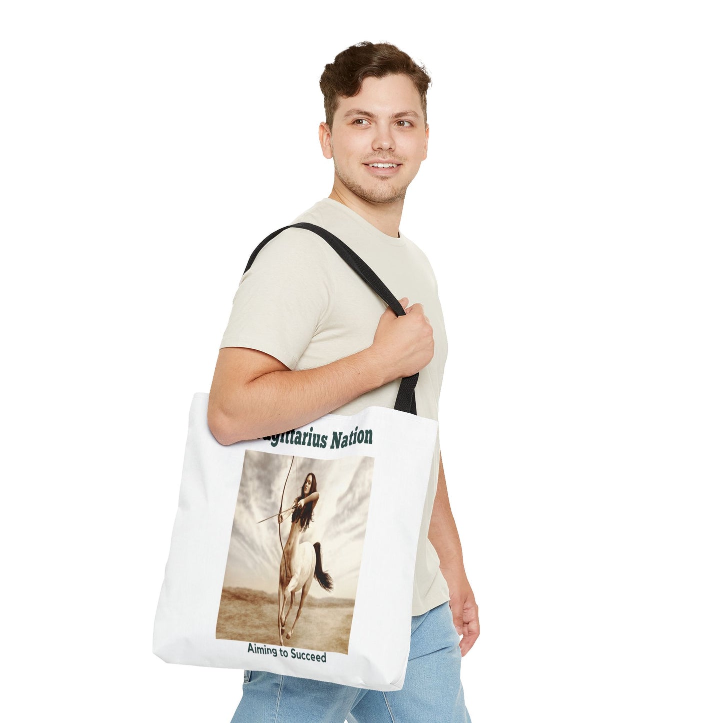 Sagittarius Custom Tote Bag with Multiple Handle Colors