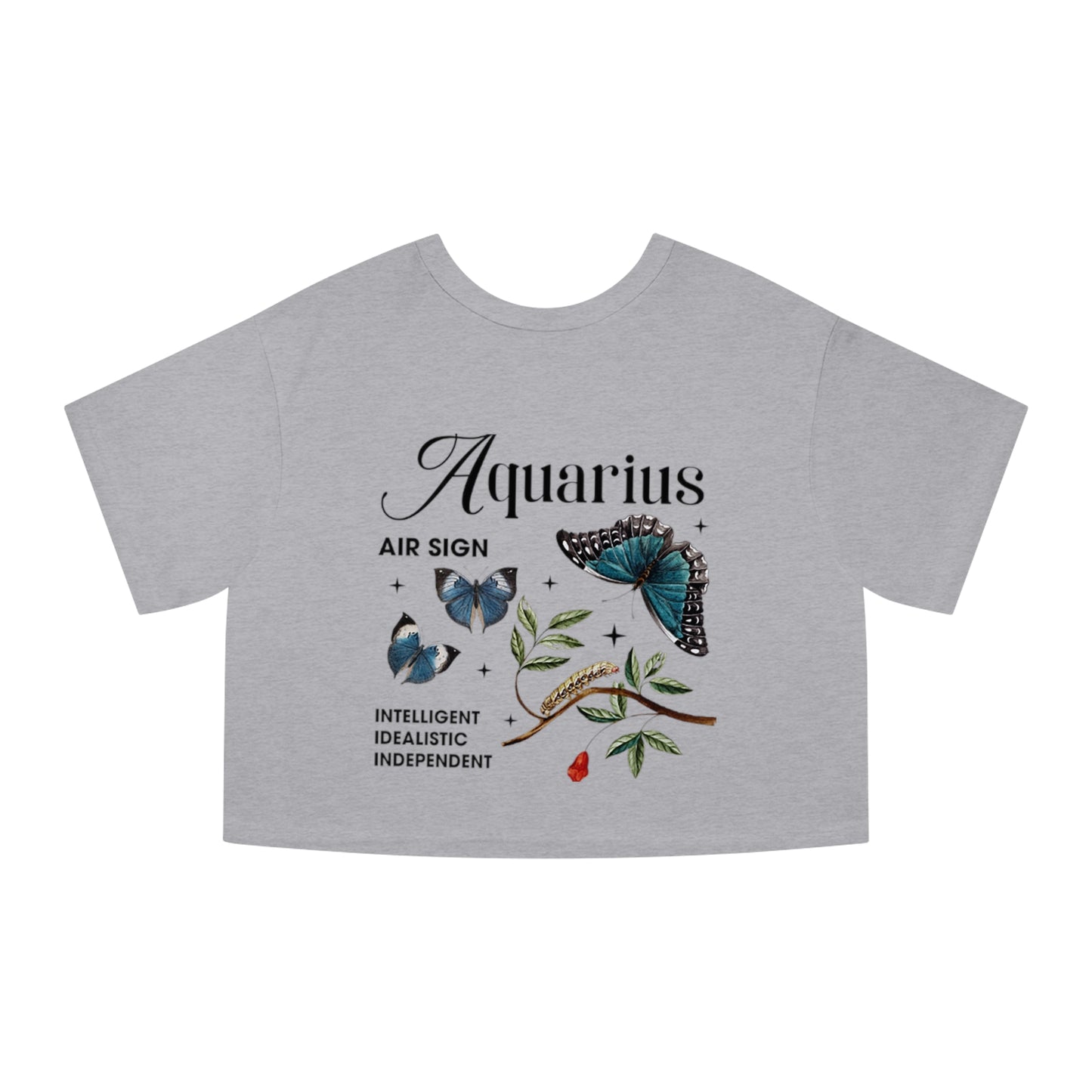 Cropped T-Shirt - Aquarius Astrology Design for Champion Women's Heritage