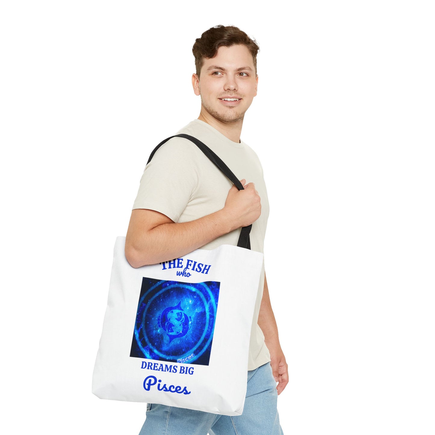 Pisces Custom Tote Bag with Multiple Handle Colors