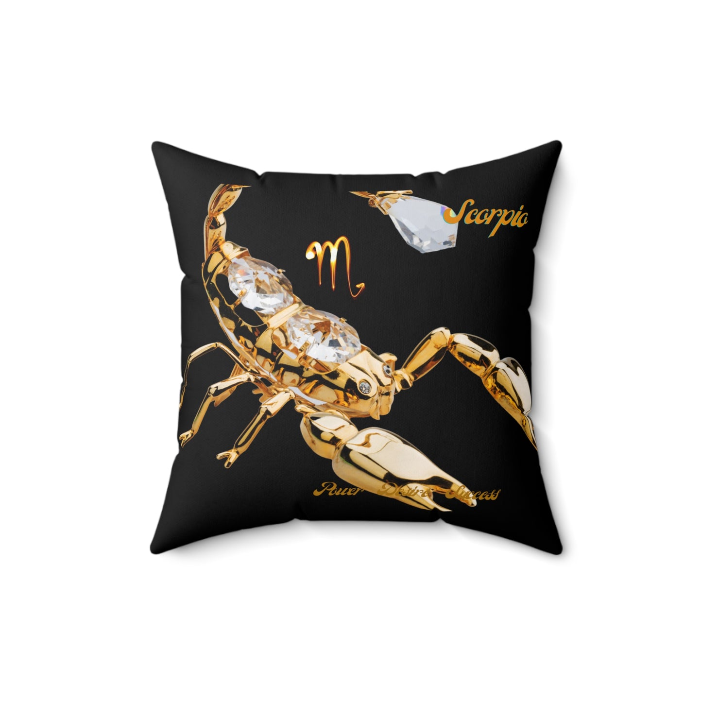 Spun Polyester Square Pillow____Scorpio/Black
