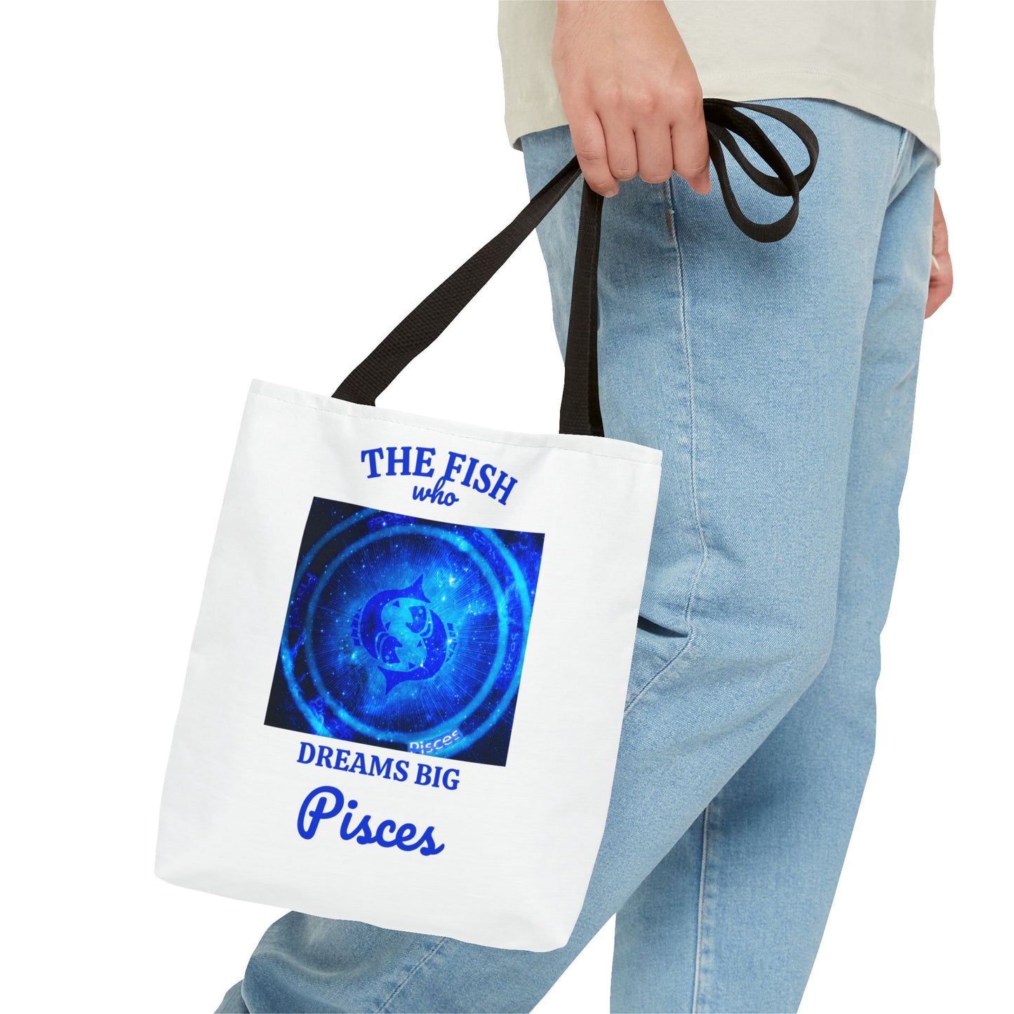 Pisces Custom Tote Bag with Multiple Handle Colors