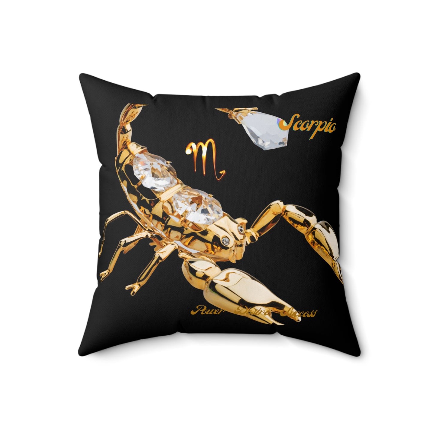 Spun Polyester Square Pillow____Scorpio/Black