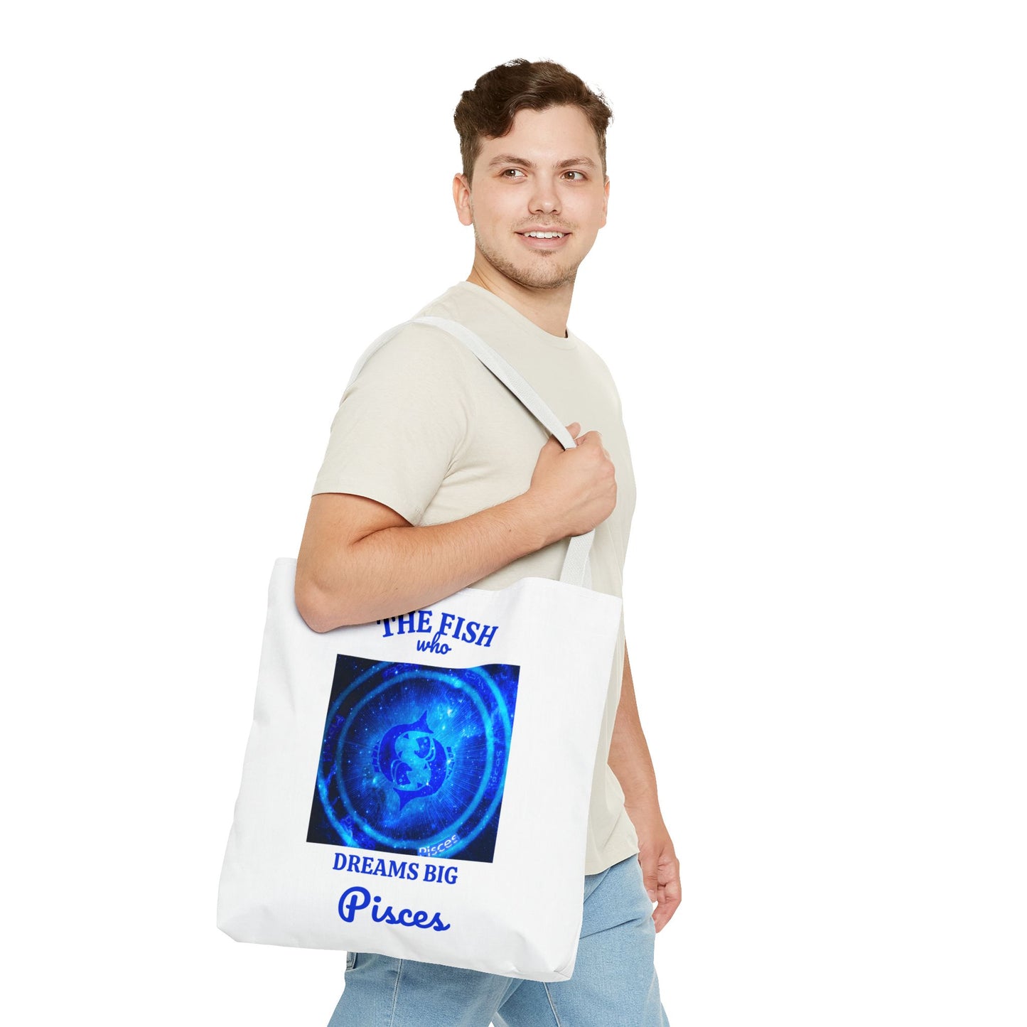Pisces Custom Tote Bag with Multiple Handle Colors