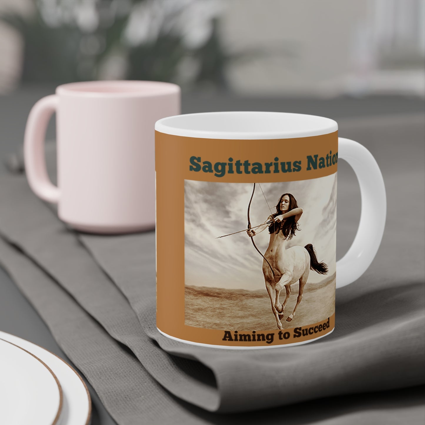 Sagittarius ( scratch resistant) Ceramic Mugs/ Brown (11oz / 15oz /20oz)