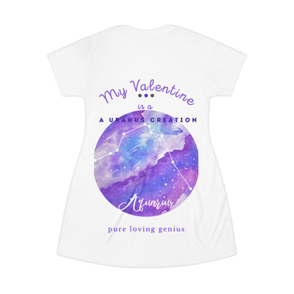 All Over Print T-Shirt Dress_______Aquarius/Valentine *