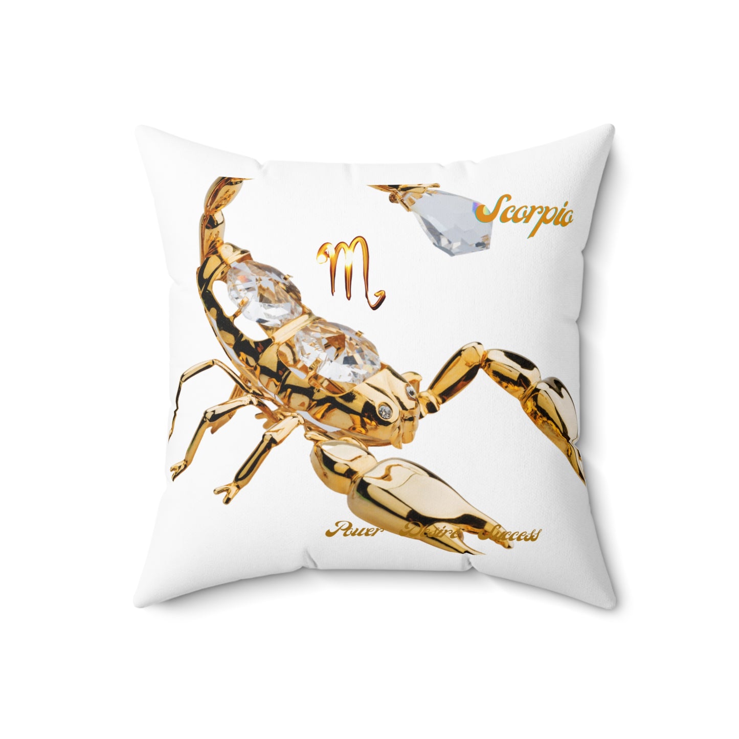 Spun Polyester Square Pillow____Scorpio/White