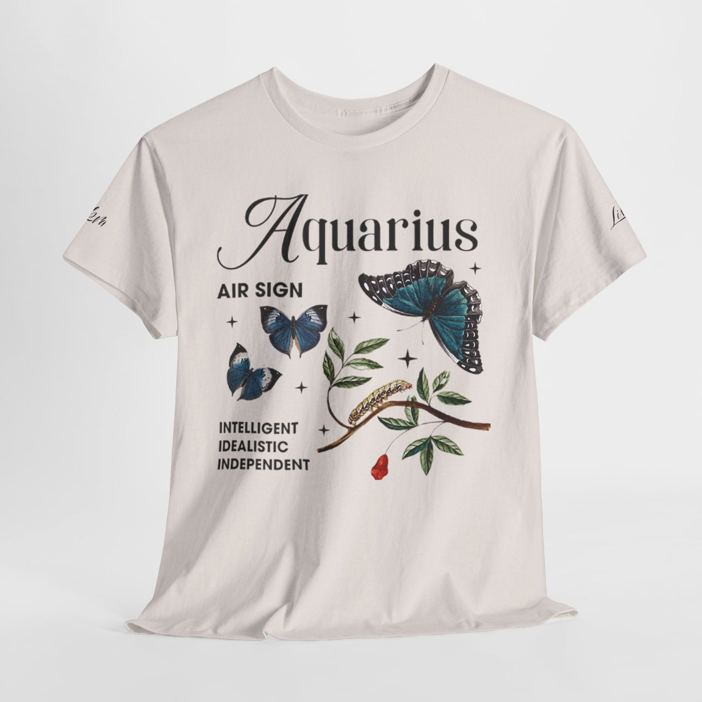 Aquarius Unisex Tee - Sustainable Dual Print Heavy Cotton Shirt for Adults