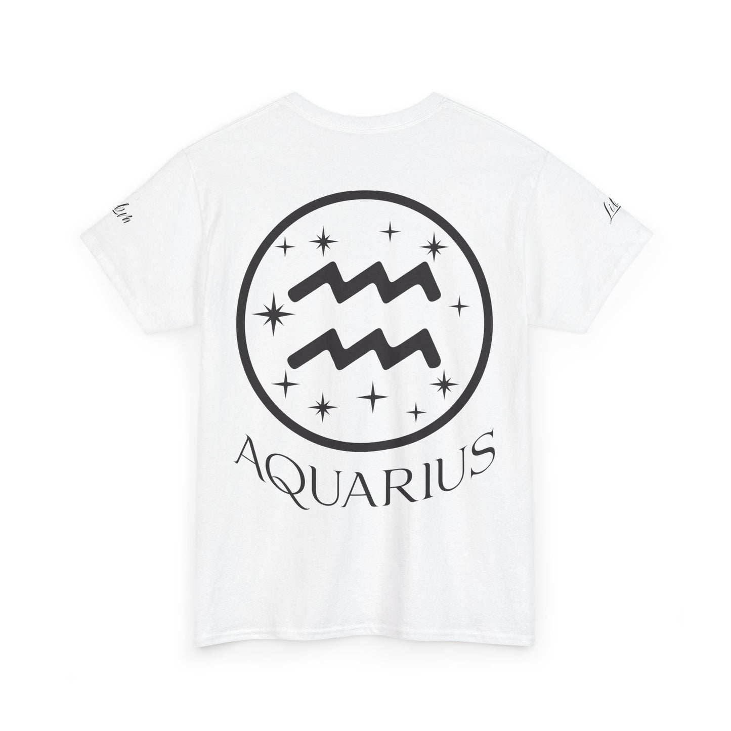 Aquarius Unisex Tee - Sustainable Dual Print Heavy Cotton Shirt for Adults