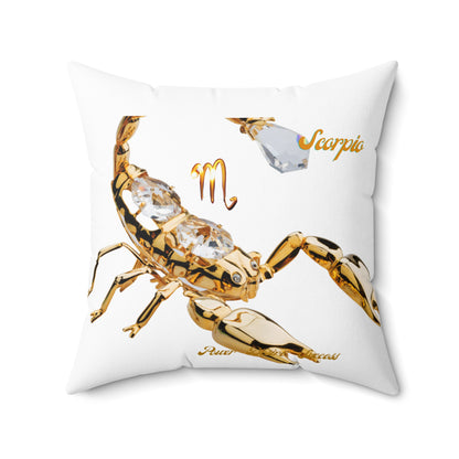 Spun Polyester Square Pillow____Scorpio/White