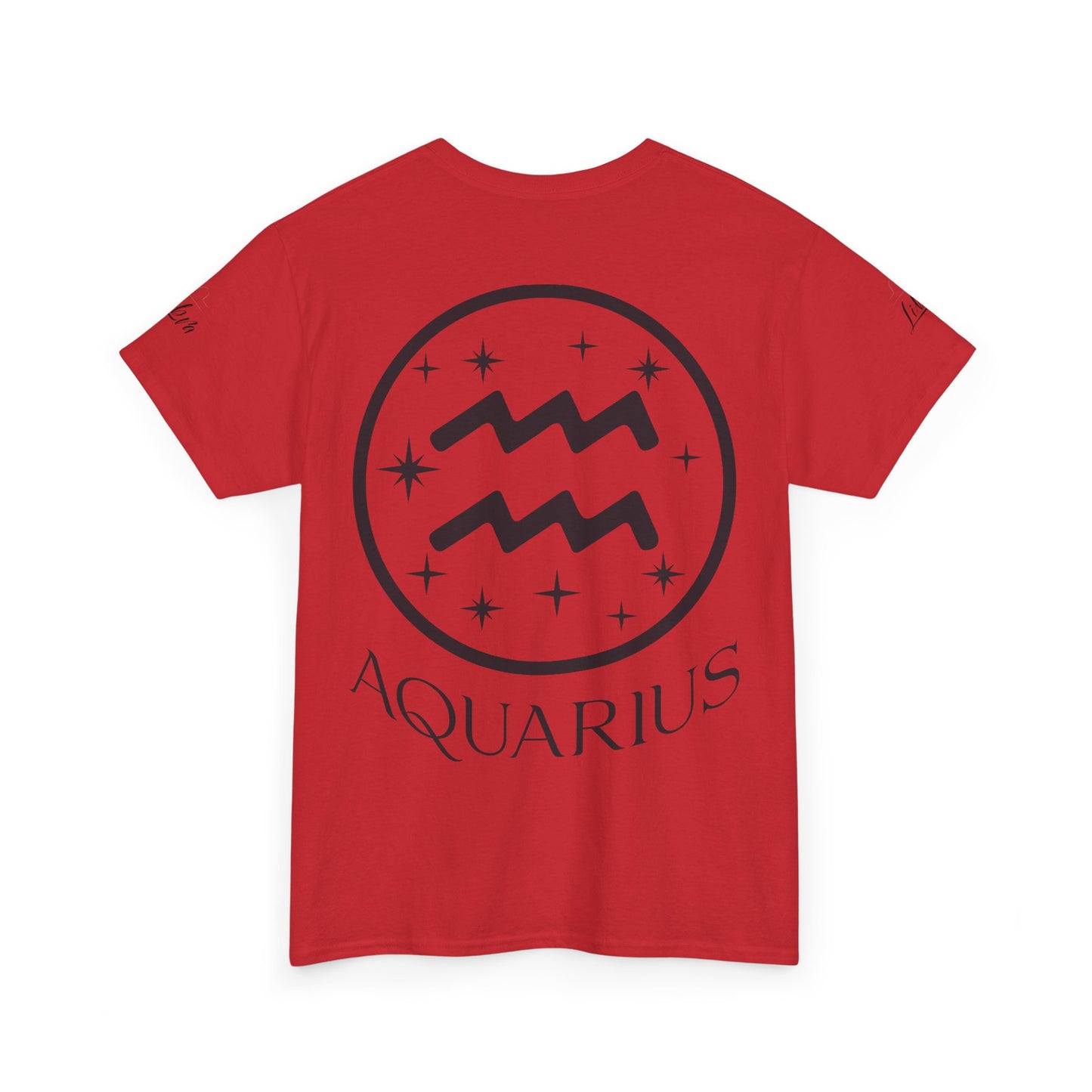 Aquarius Unisex Tee - Sustainable Dual Print Heavy Cotton Shirt for Adults