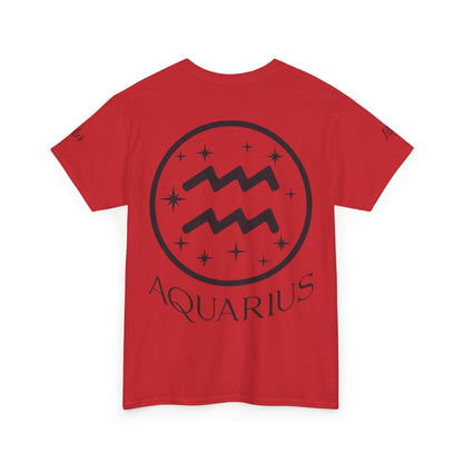 Aquarius Unisex Tee - Sustainable Dual Print Heavy Cotton Shirt for Adults