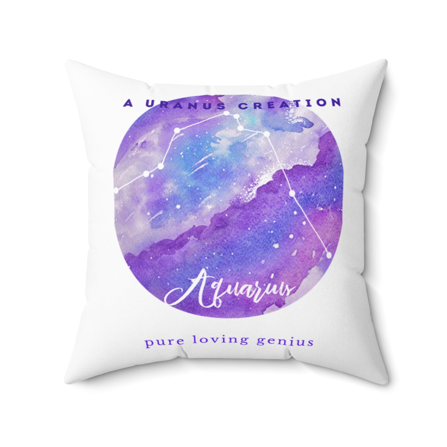 Spun Polyester Square Pillow/ Aquarius