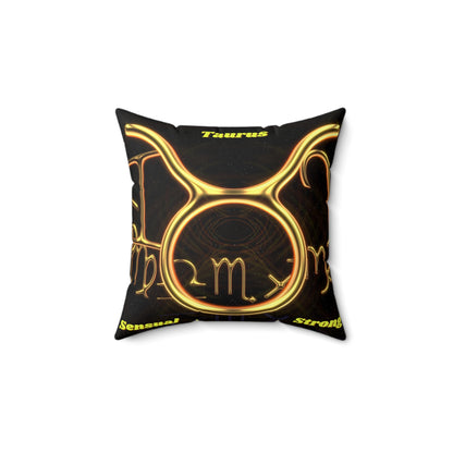 Spun Polyester Square Pillow___Taurus