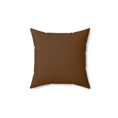 Brown Accent/ Spun Polyester Square Pillow__Aries Nation