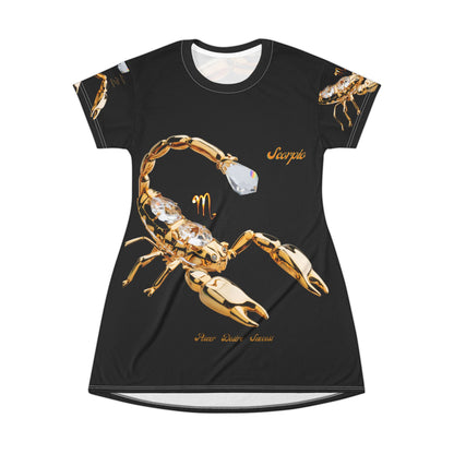 All Over Print T-Shirt Dress_Scorpio Power/Black