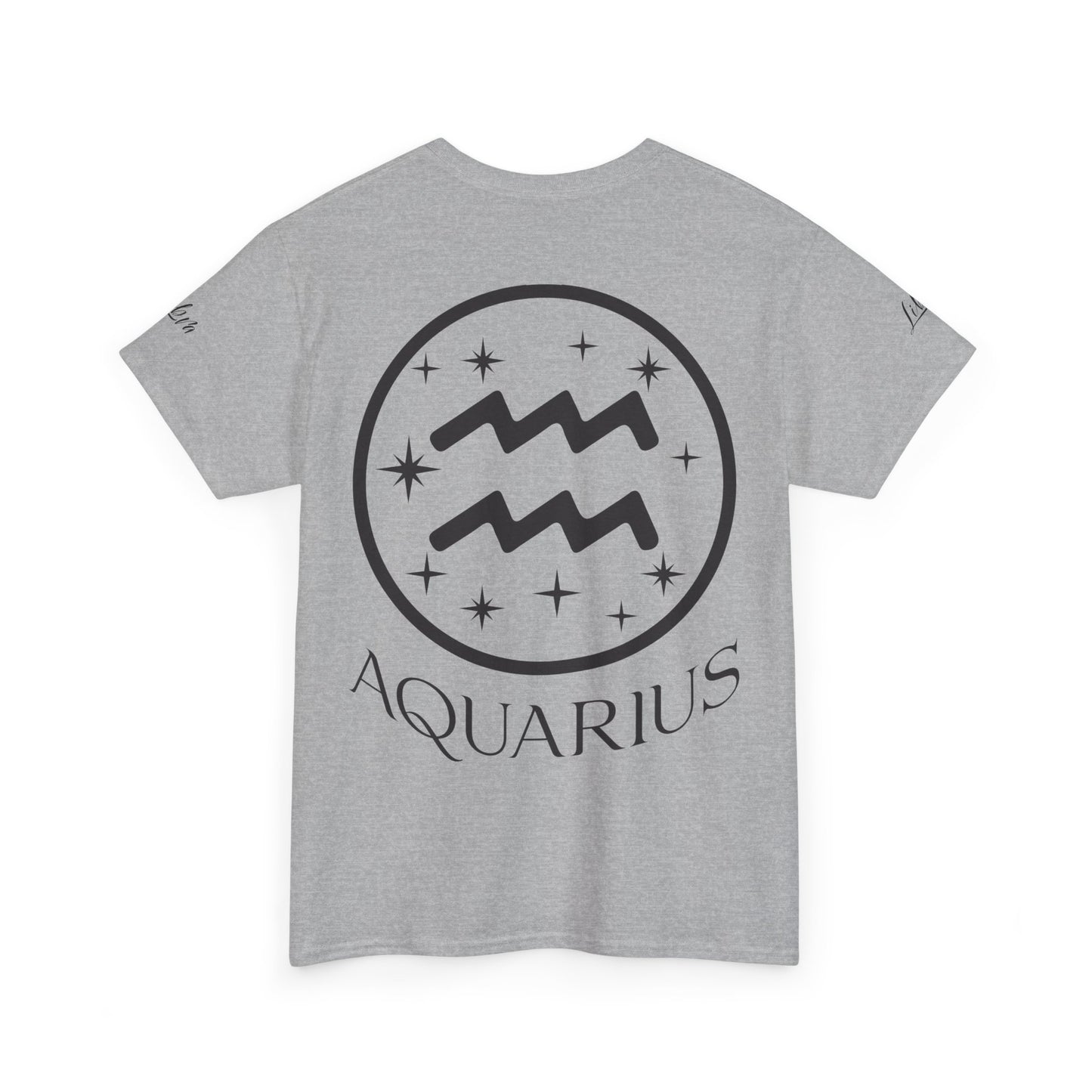Aquarius Unisex Tee - Sustainable Dual Print Heavy Cotton Shirt for Adults