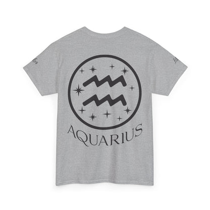 Aquarius Unisex Tee - Sustainable Dual Print Heavy Cotton Shirt for Adults