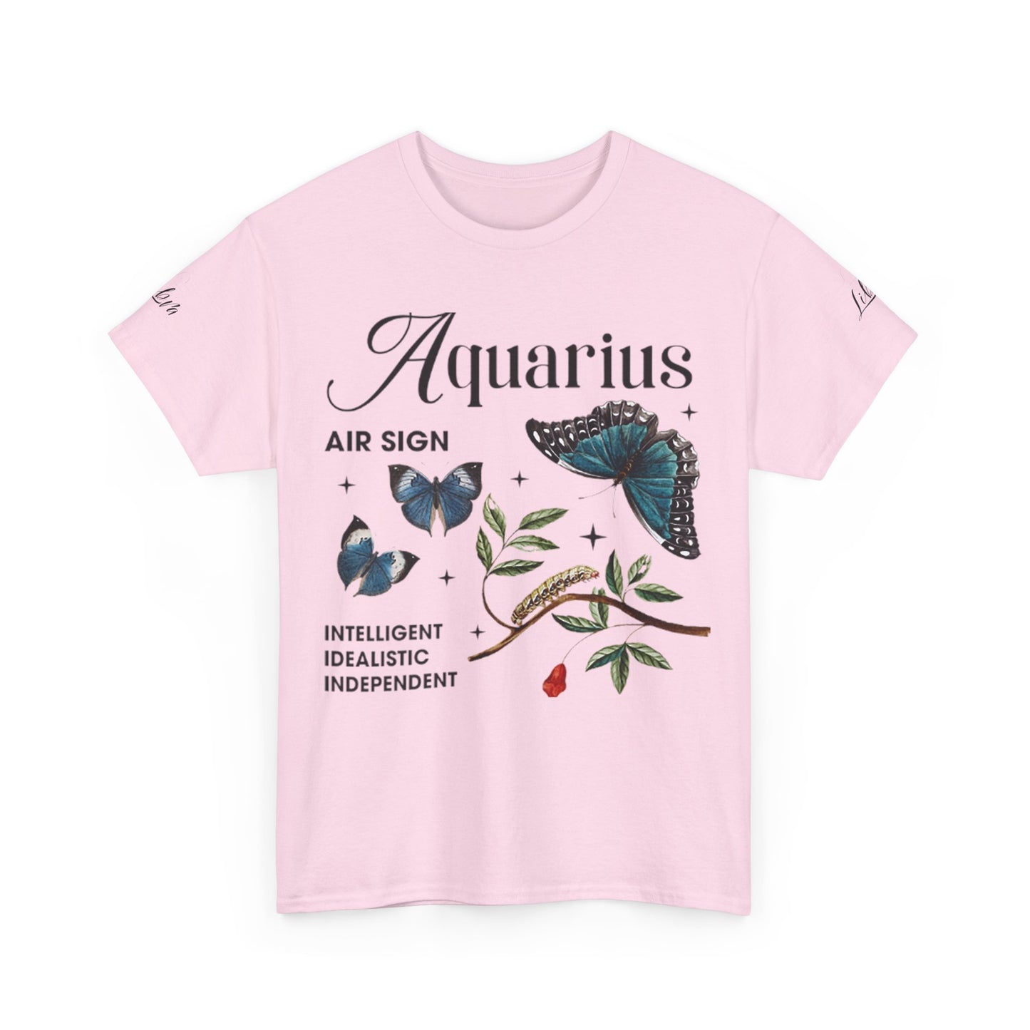 Aquarius Unisex Tee - Sustainable Dual Print Heavy Cotton Shirt for Adults
